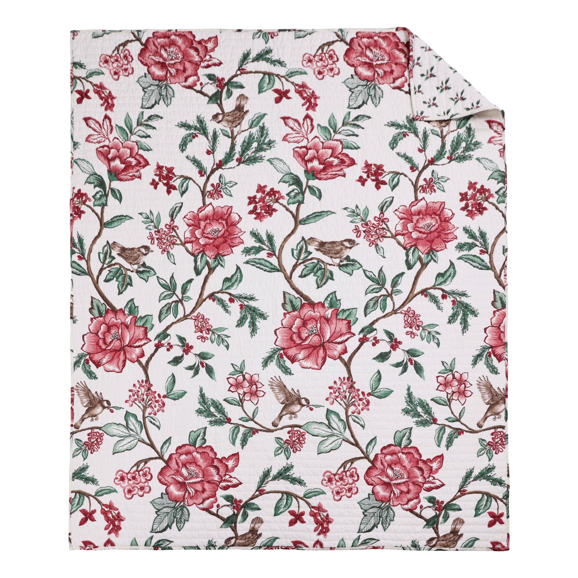 Berry Bloom Quilted Throw