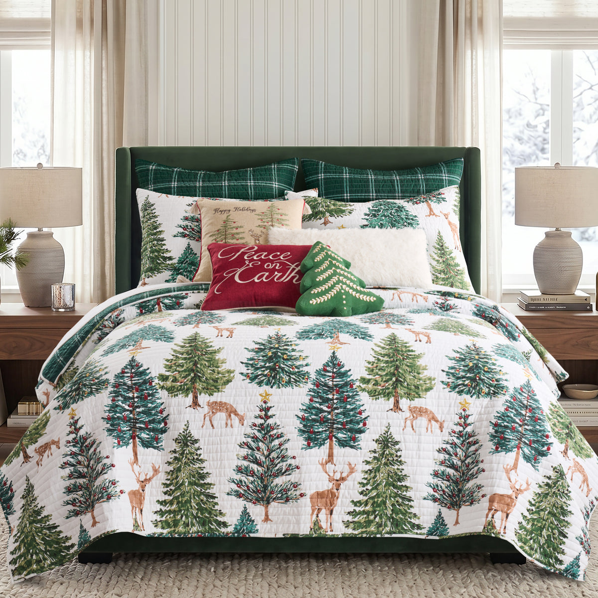 Christmas Grove Peace on Earth Pillow