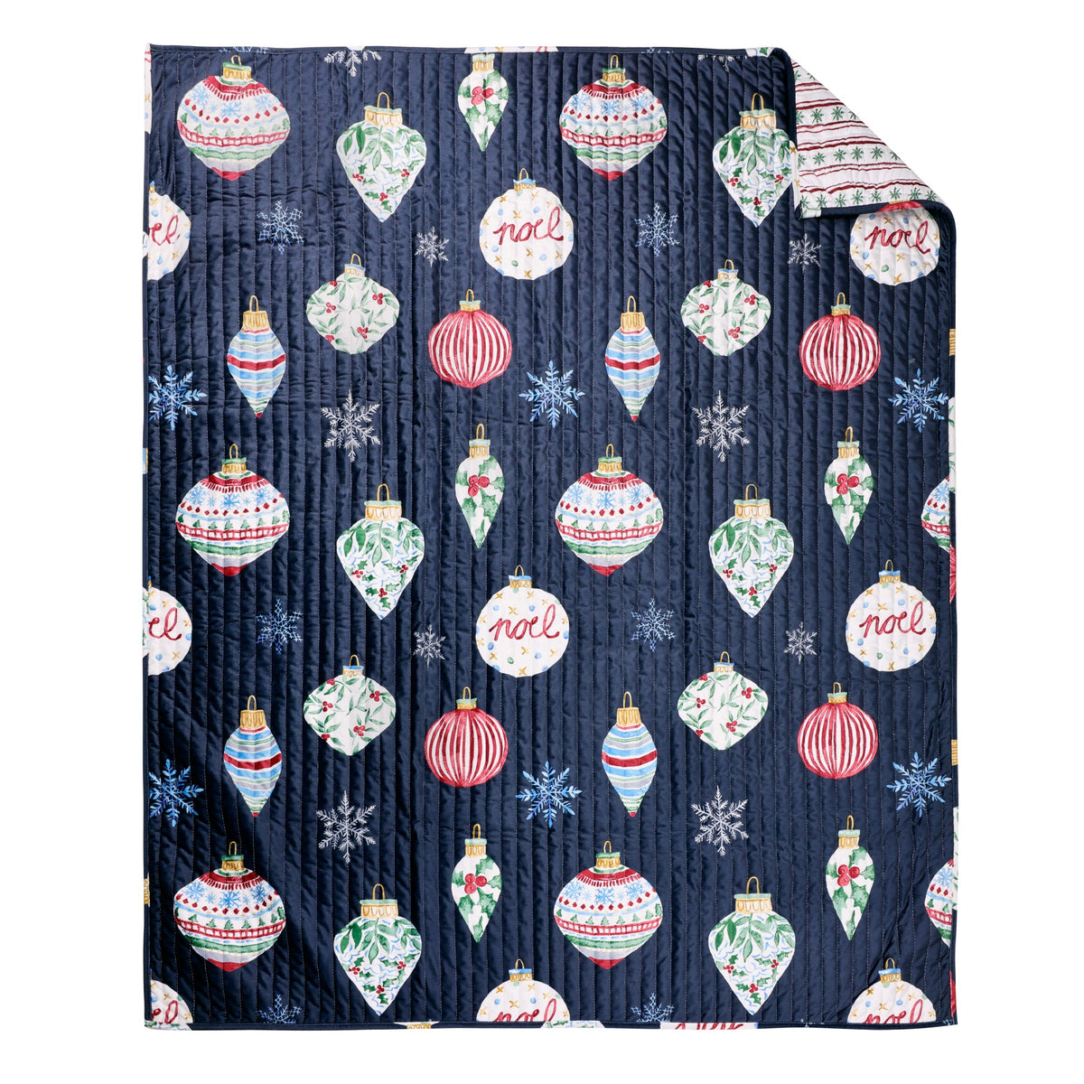 Bauble Christmas Quilted Throw