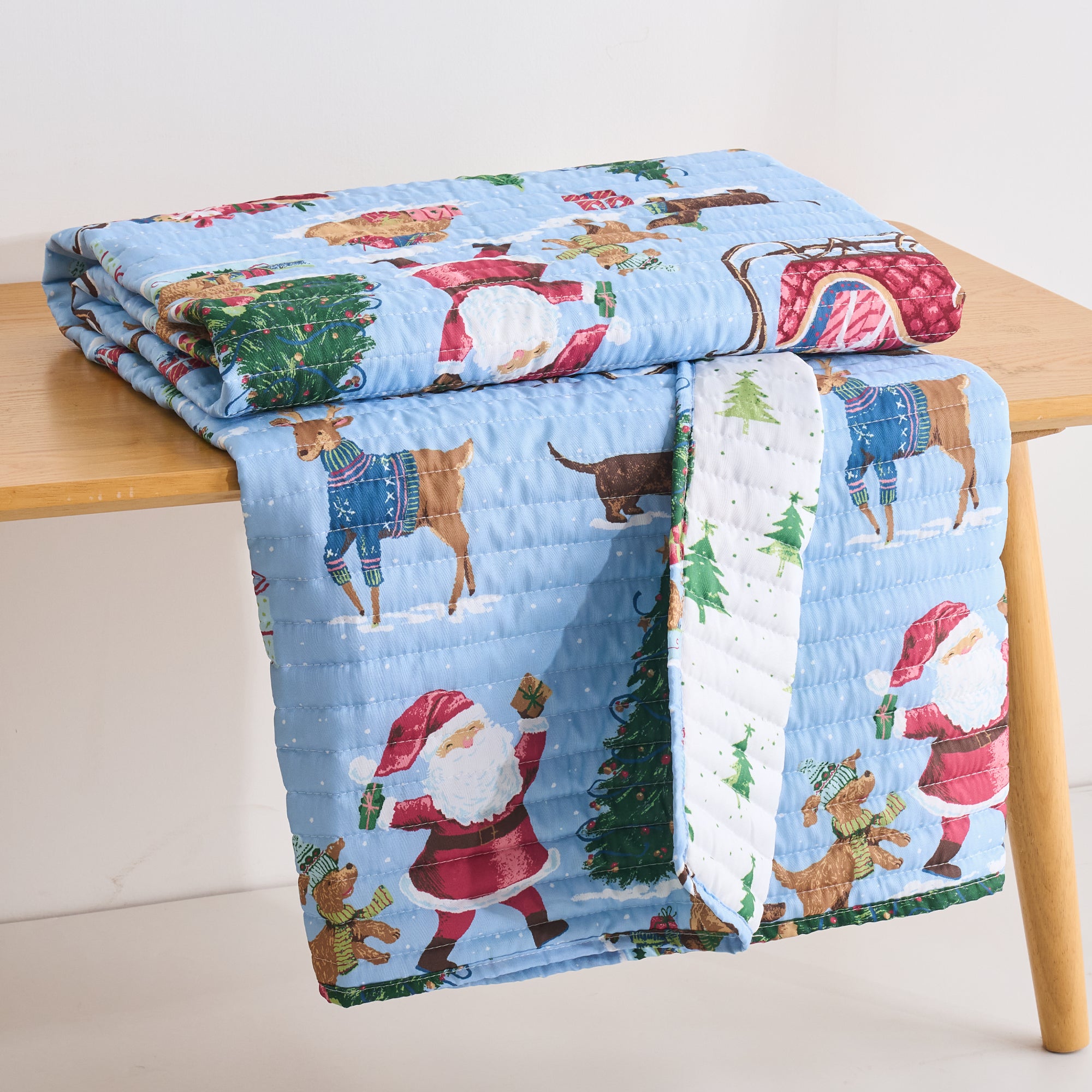 Santa's Gift Quilted Throw