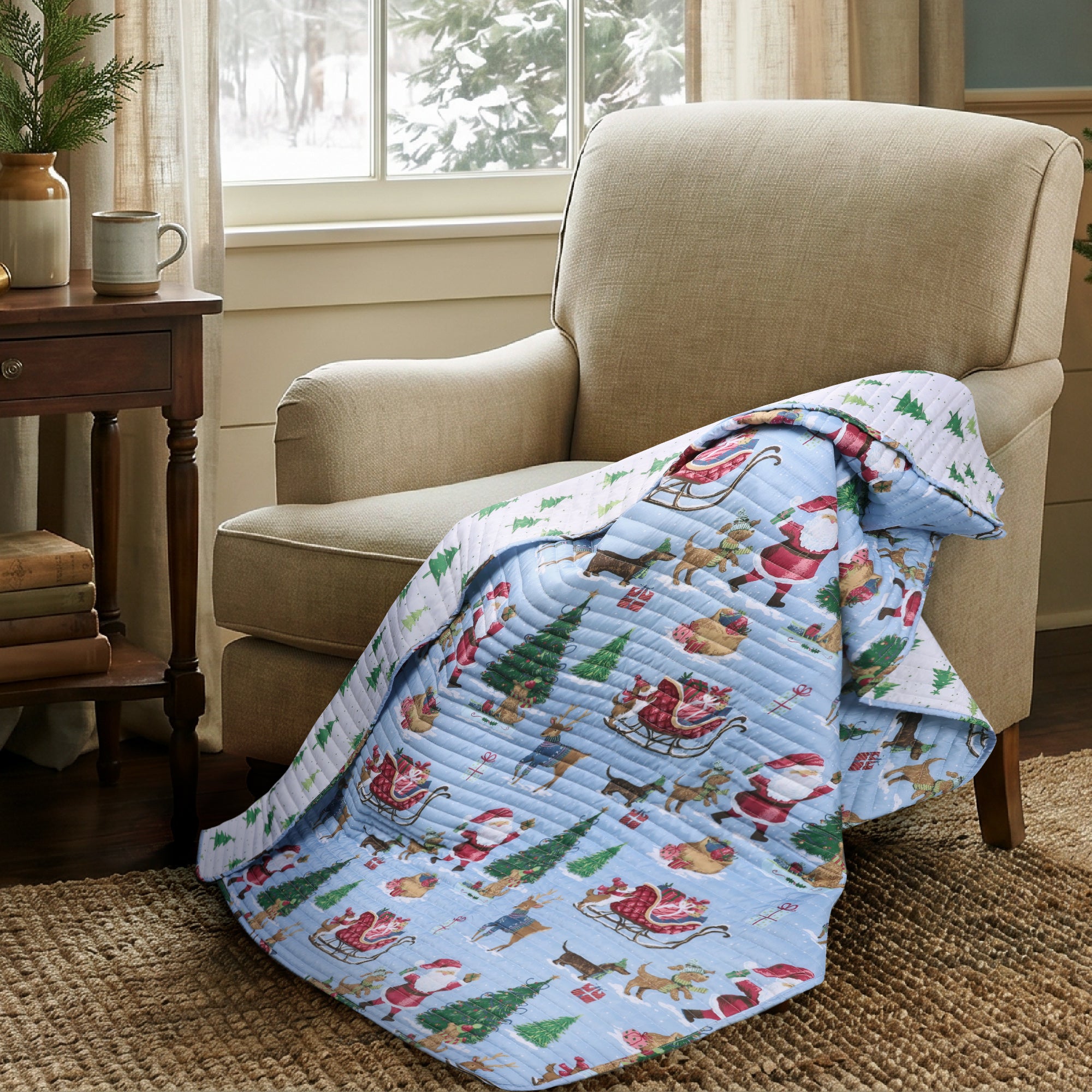 Santa's Gift Quilted Throw