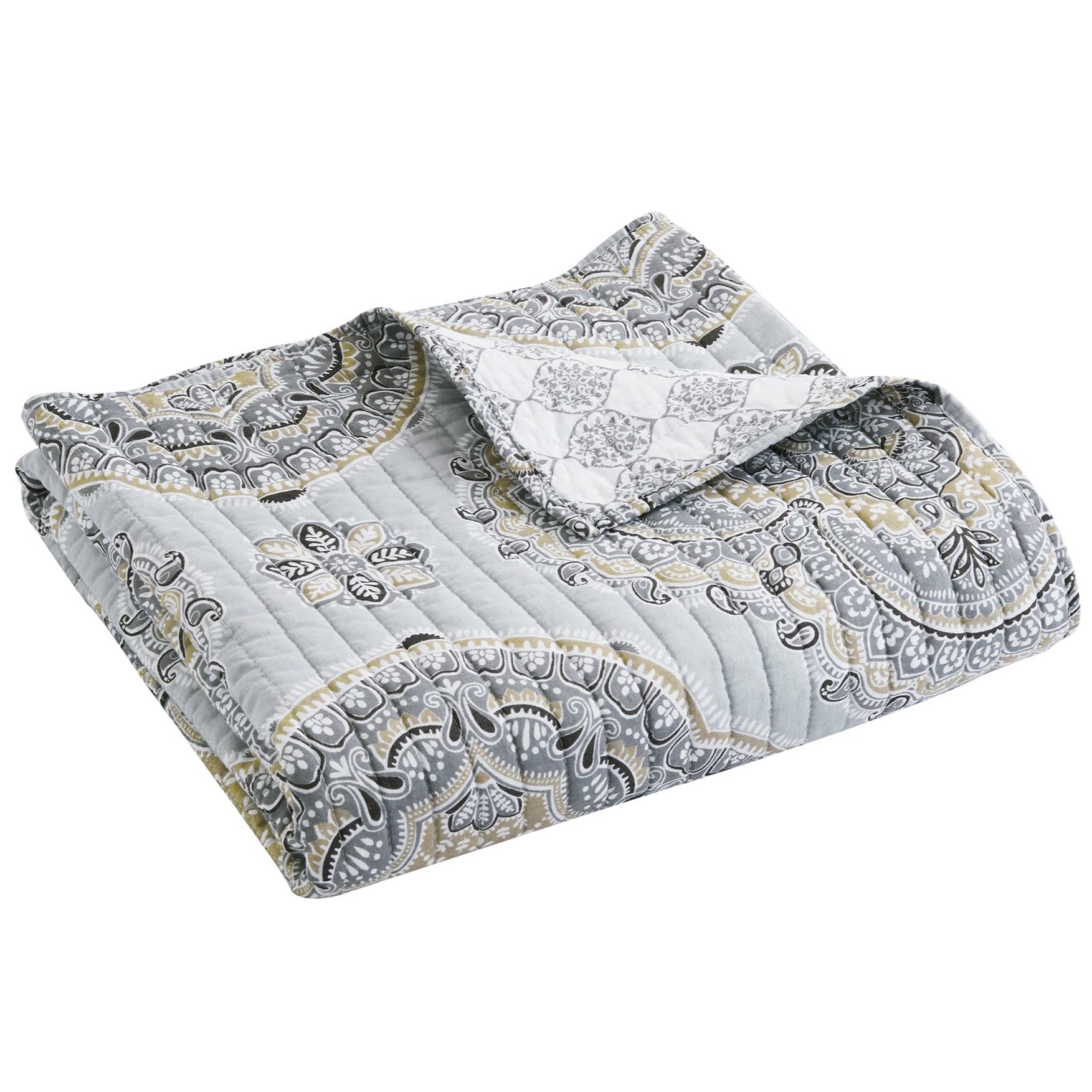 Solano Neutral Quilted Throw