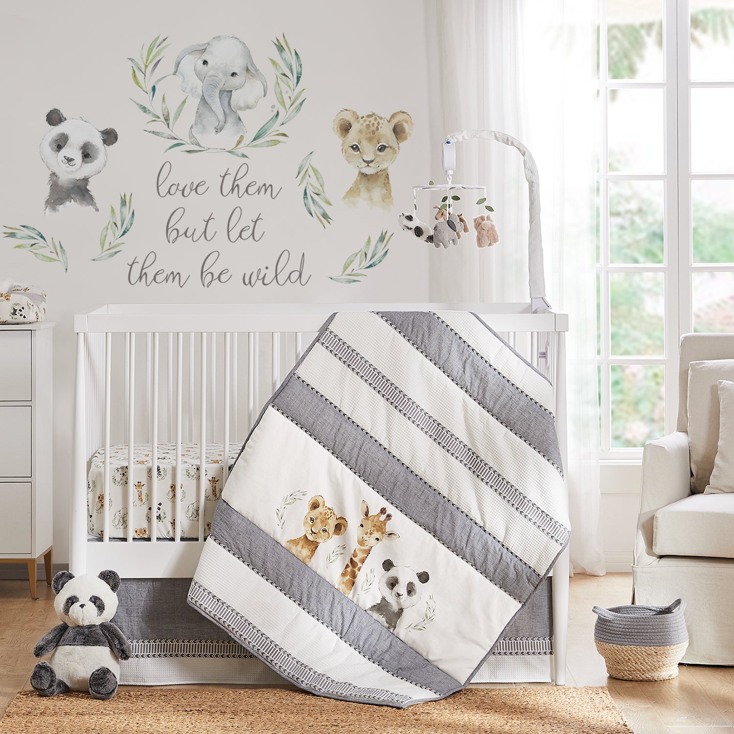 Mozambique Allover Animals Crib Fitted Sheet