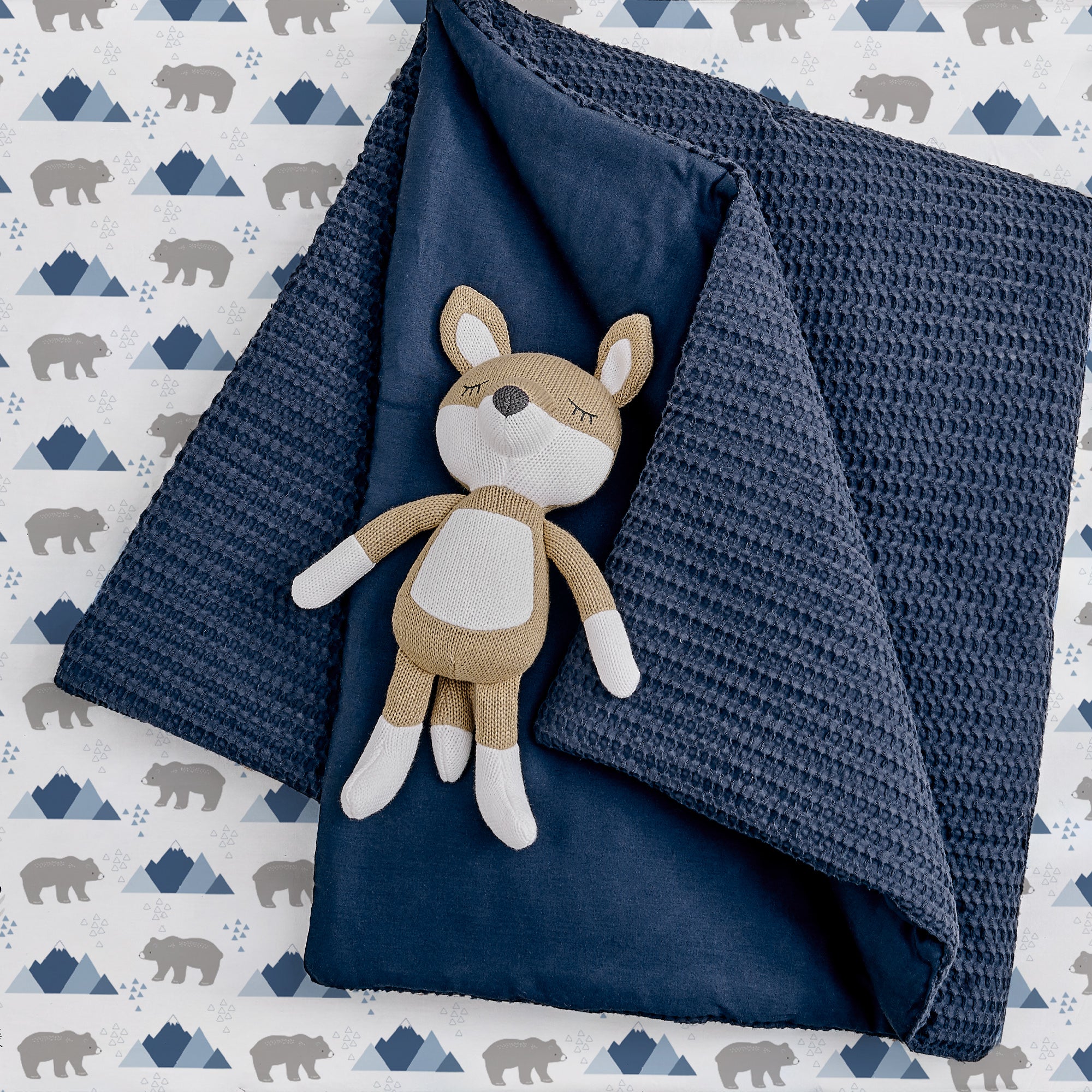 Mills Waffle 4pc Baby Crib Bedding Set