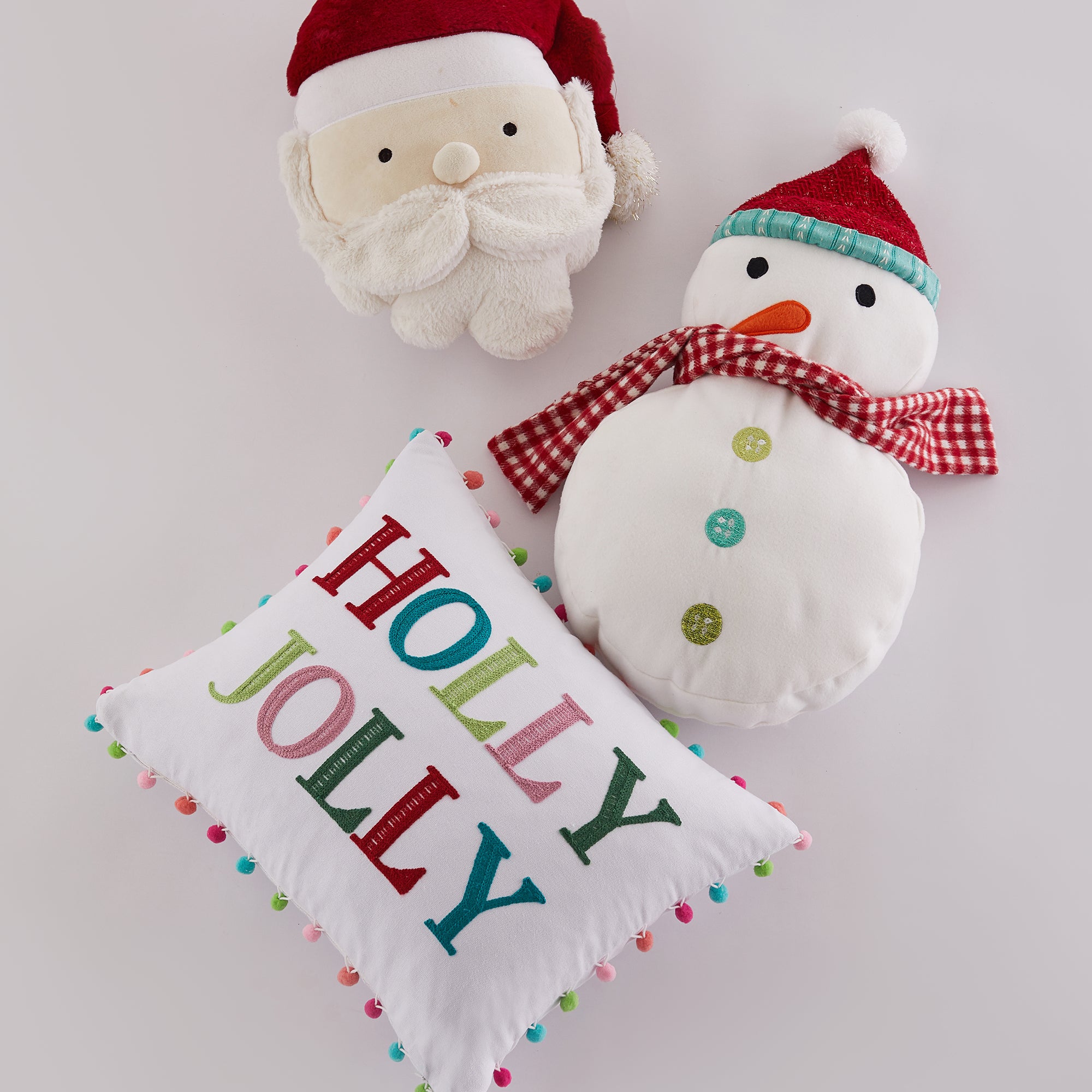 Merry & Bright Holly Jolly Pom Pillow