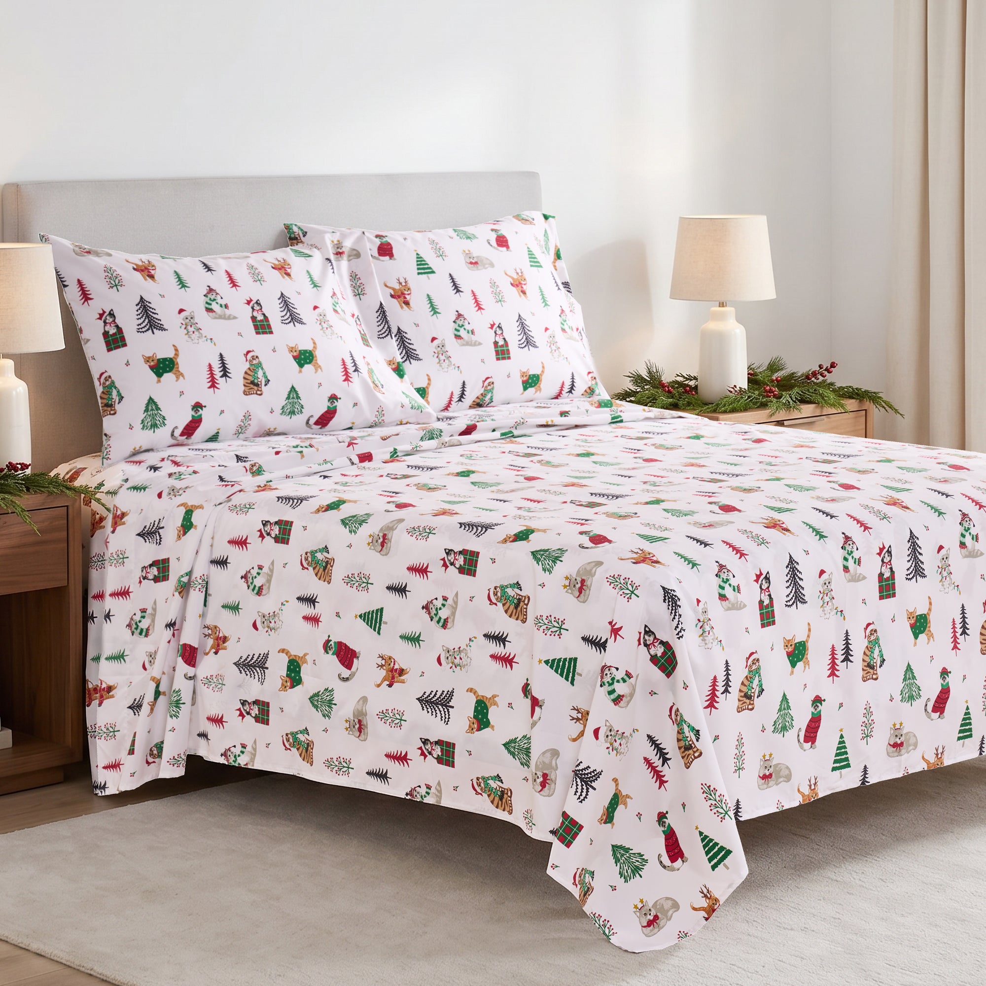 Meowy Christmas Sheet Set