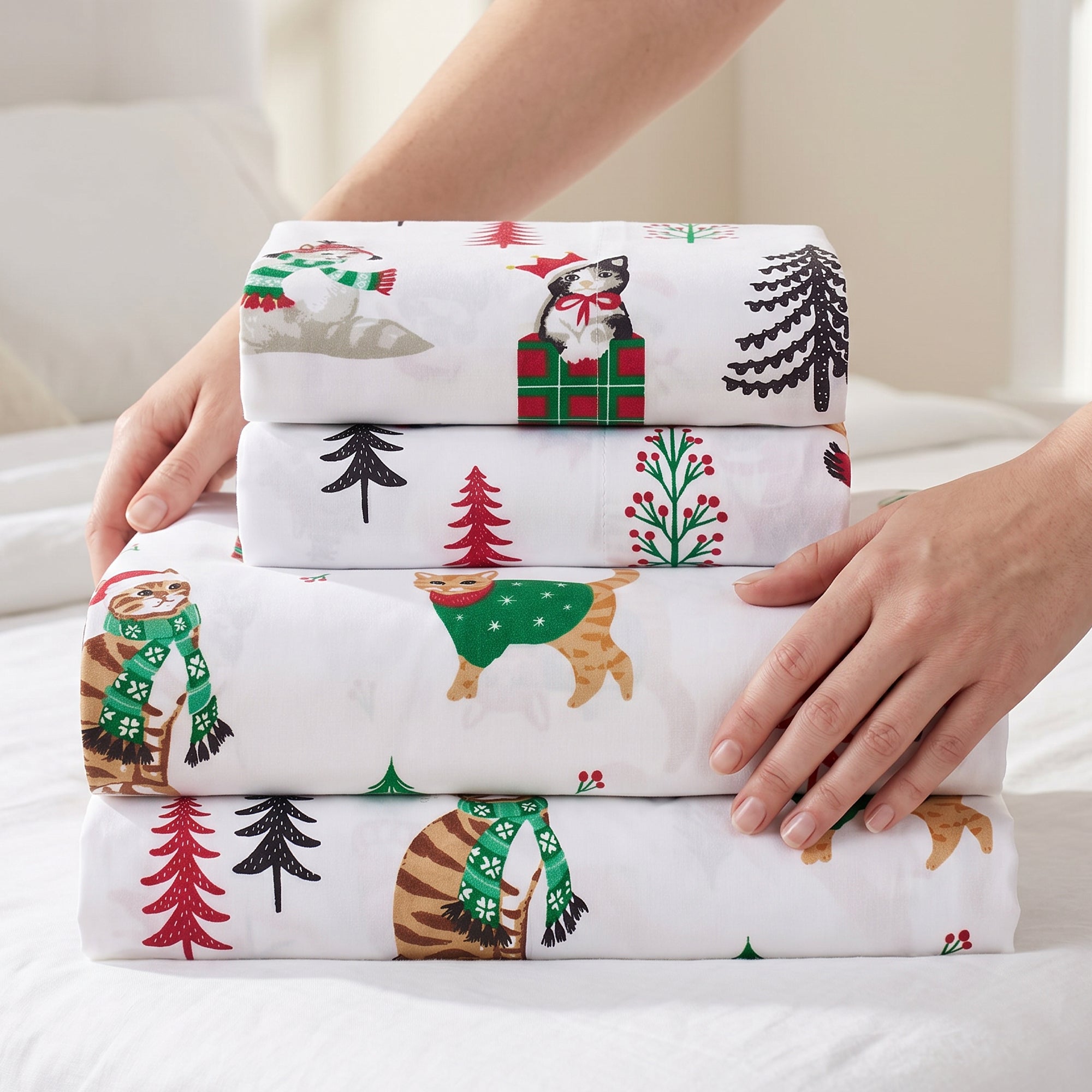 Meowy Christmas Sheet Set