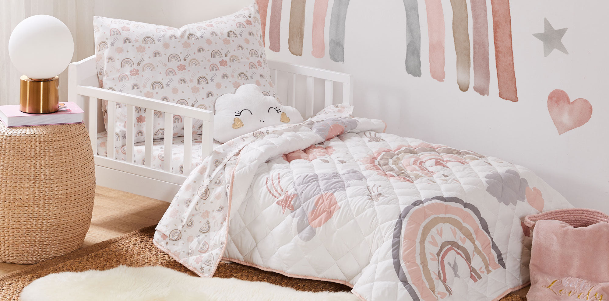 Duvet Cover for Babies, Little Flowers Theme - white, Bedding & Decor