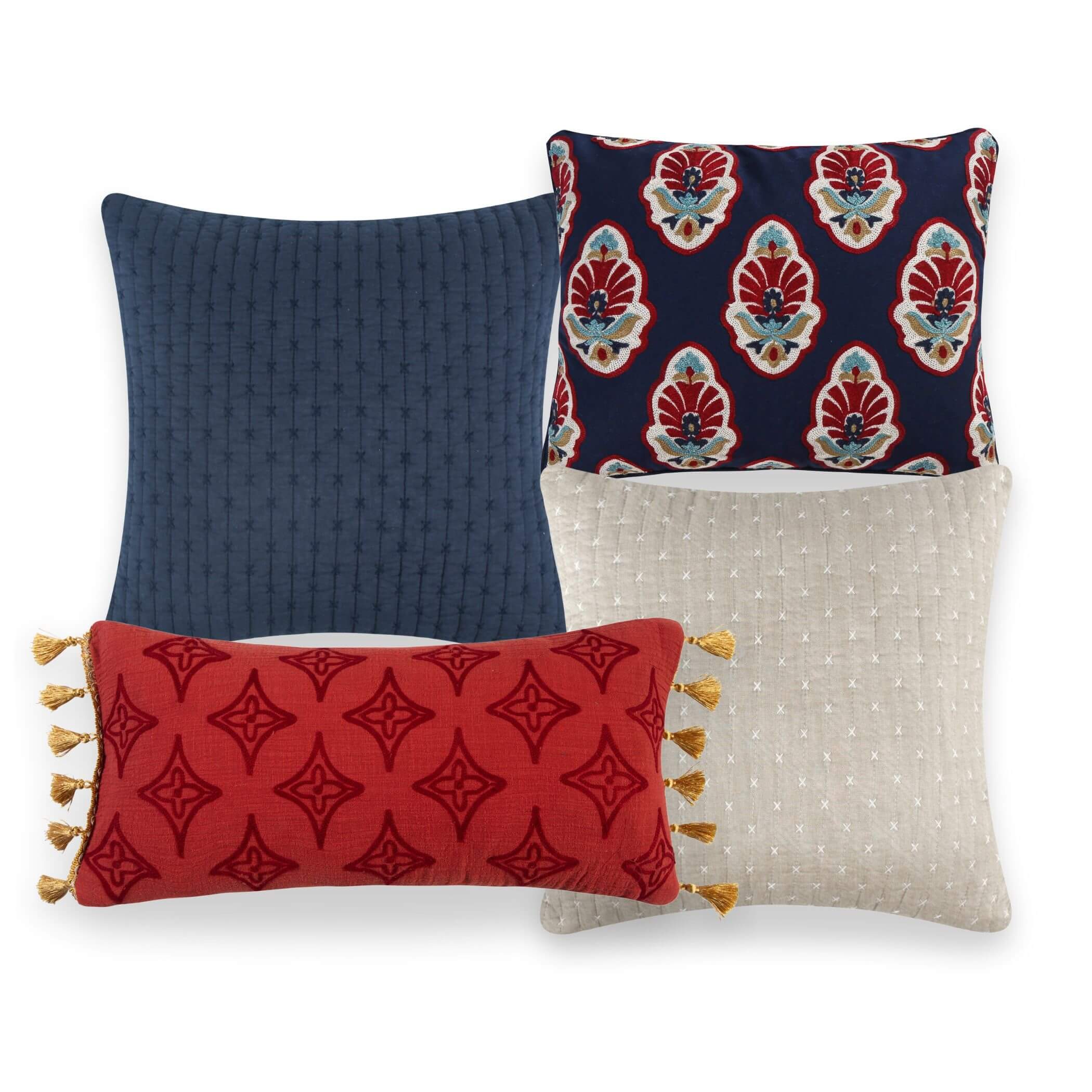 Red and Navy Pillow Bundle