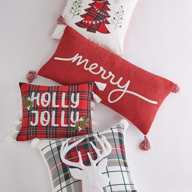 Thatch Home Spencer Plaid Deer Fur Pom Pillow – Levtex Home