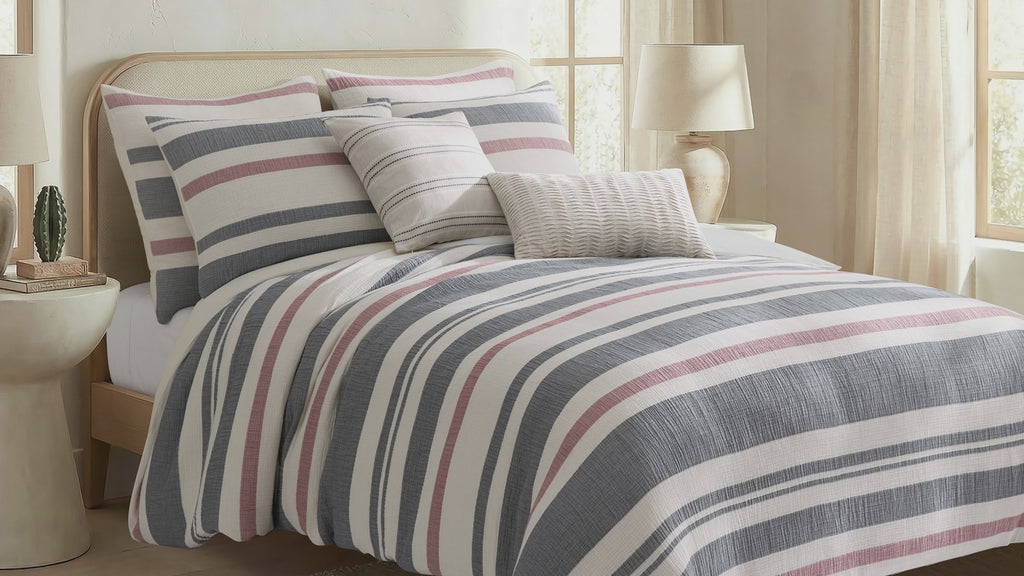Pierre Muslin Stripe Duvet Cover Set