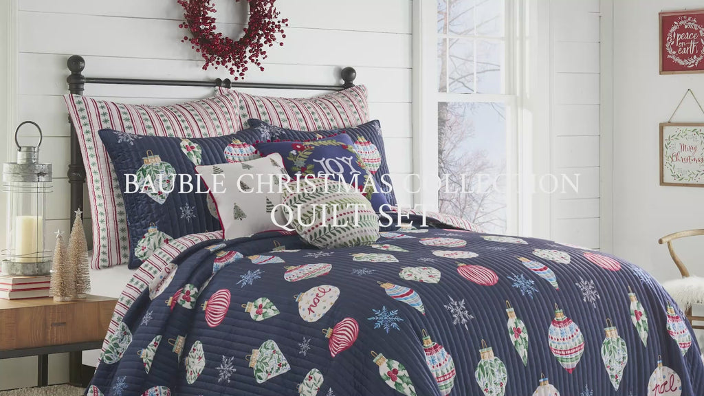Bauble Christmas Quilt Set