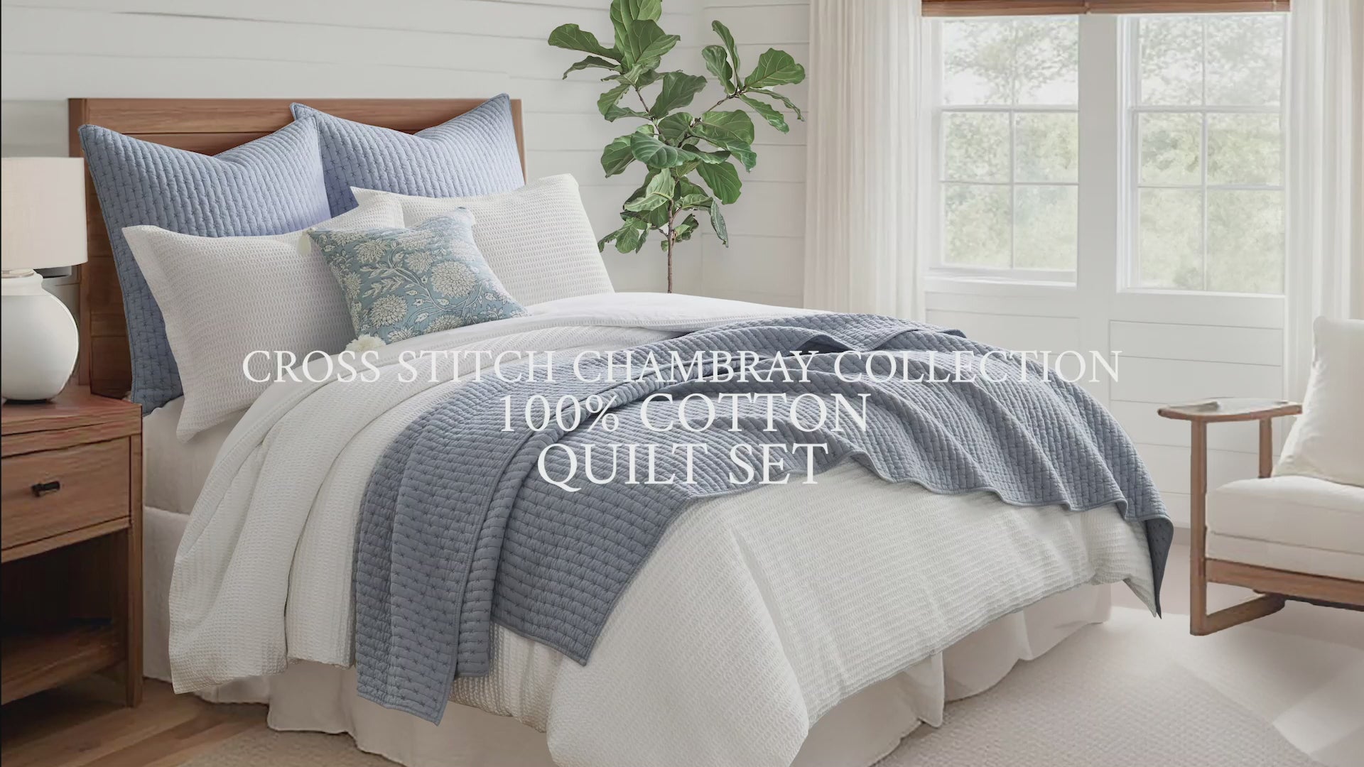 Cross Stitch Quilt Set – Soft Cotton Bedding by LevTex Home