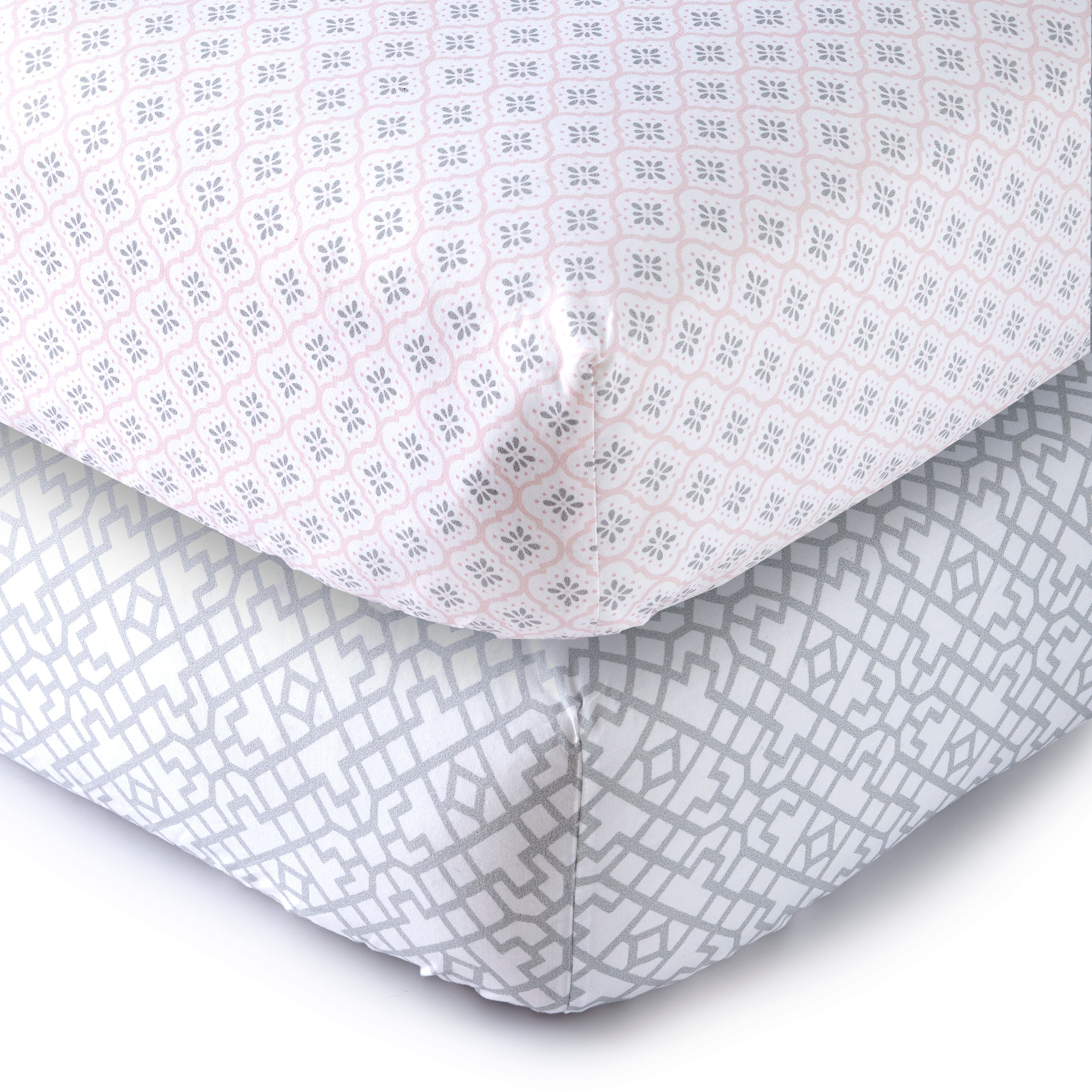 Elise Cotton Crib Fitted Sheet - set of 2