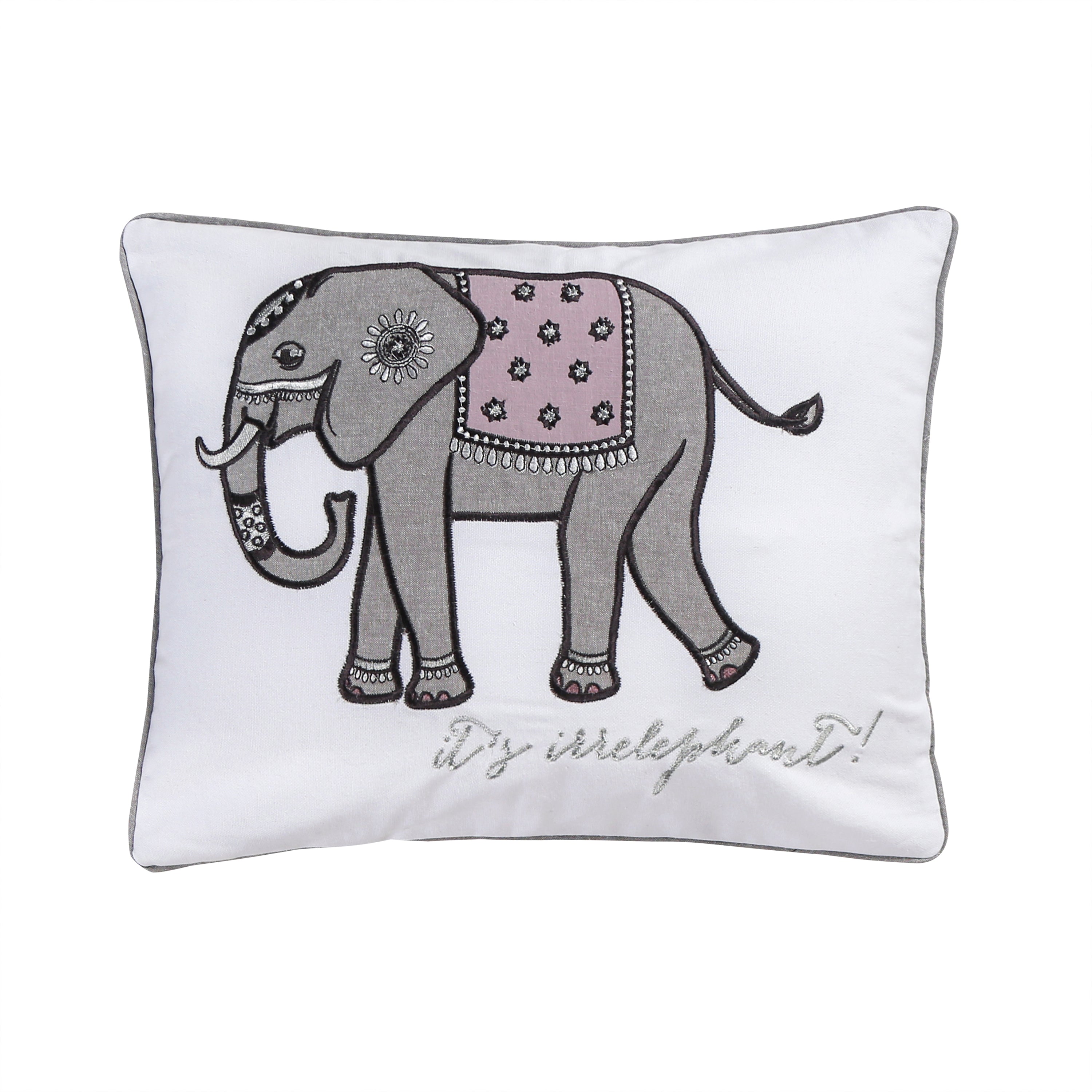 Rachelle Elephant Emb Pillow