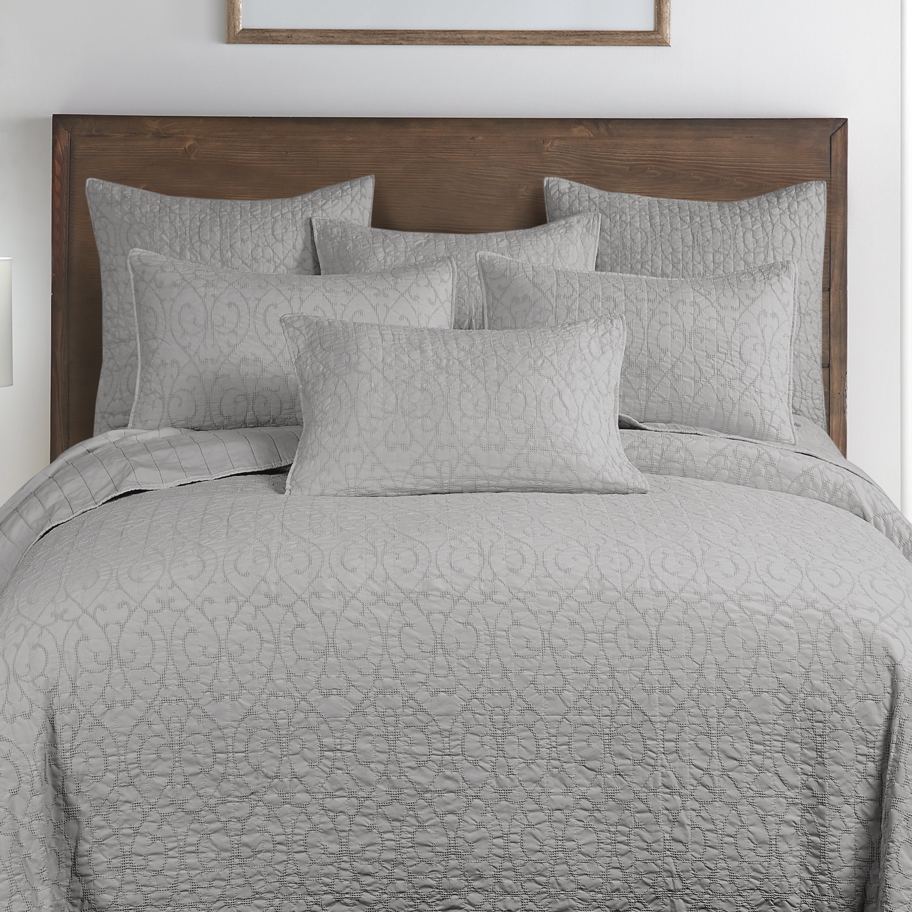 Beckett Light Grey Bedspread Set