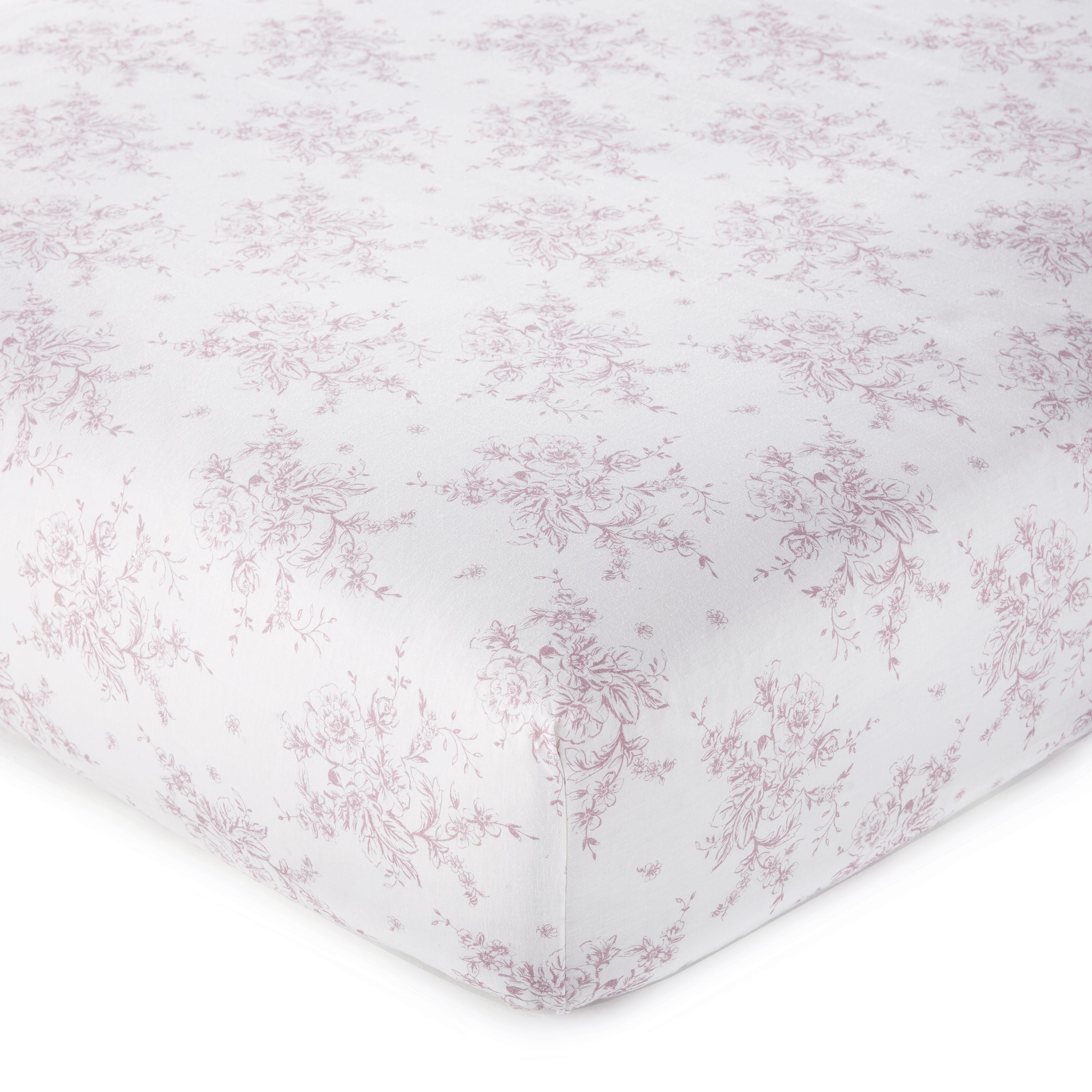 Heritage Lilac Floral Organic Cotton Crib Fitted Sheet