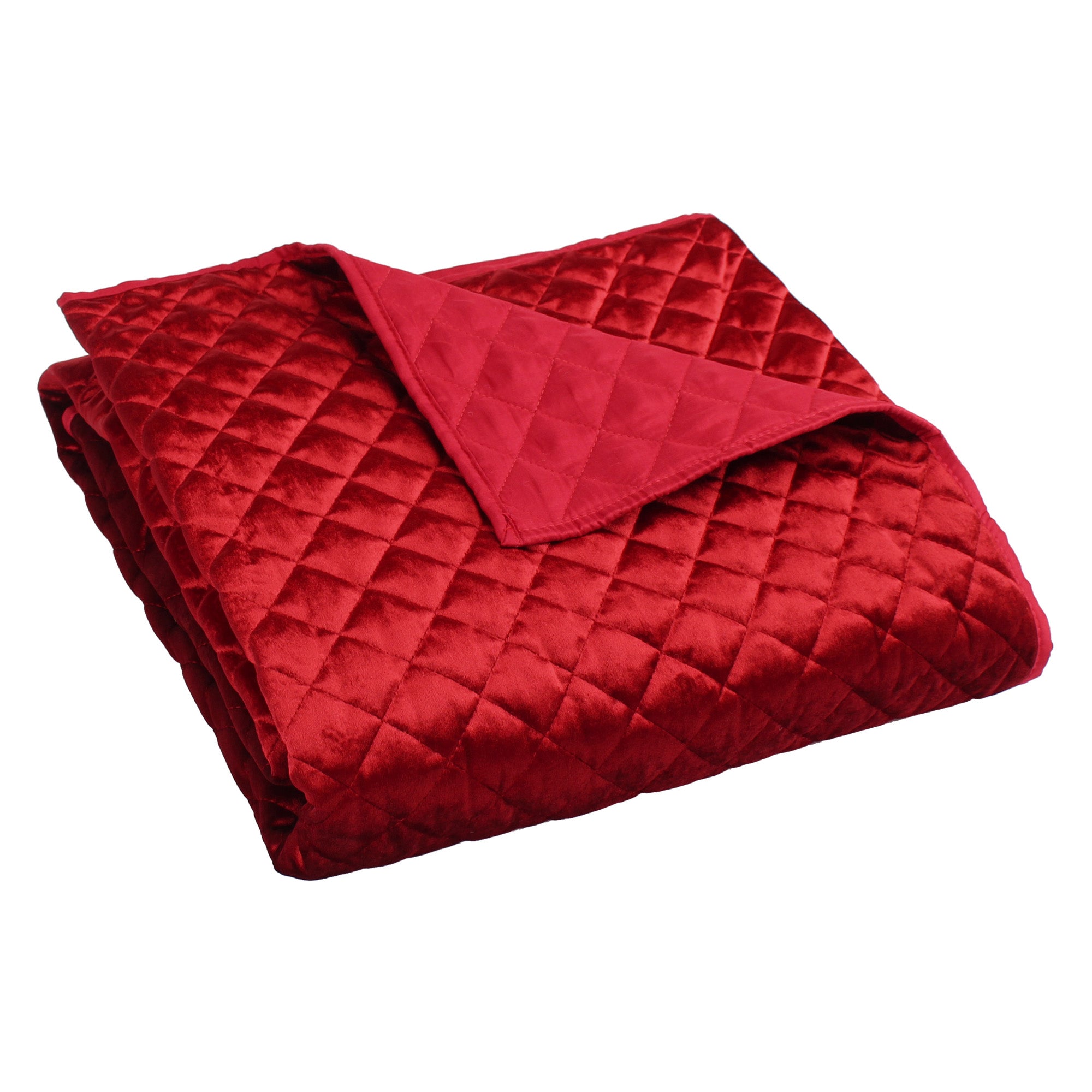 Red Velvet Quilted Throw