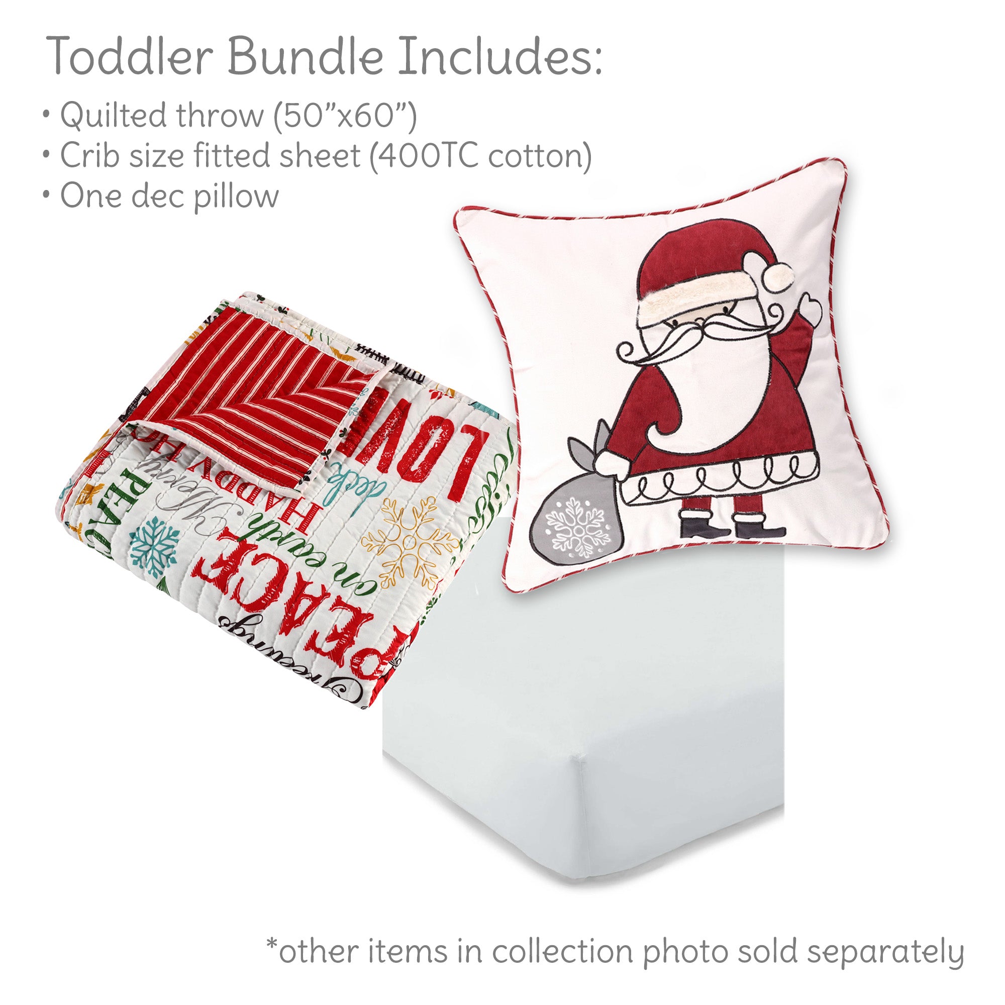 Santa Claus Lane 3-Piece Toddler Bedding Set