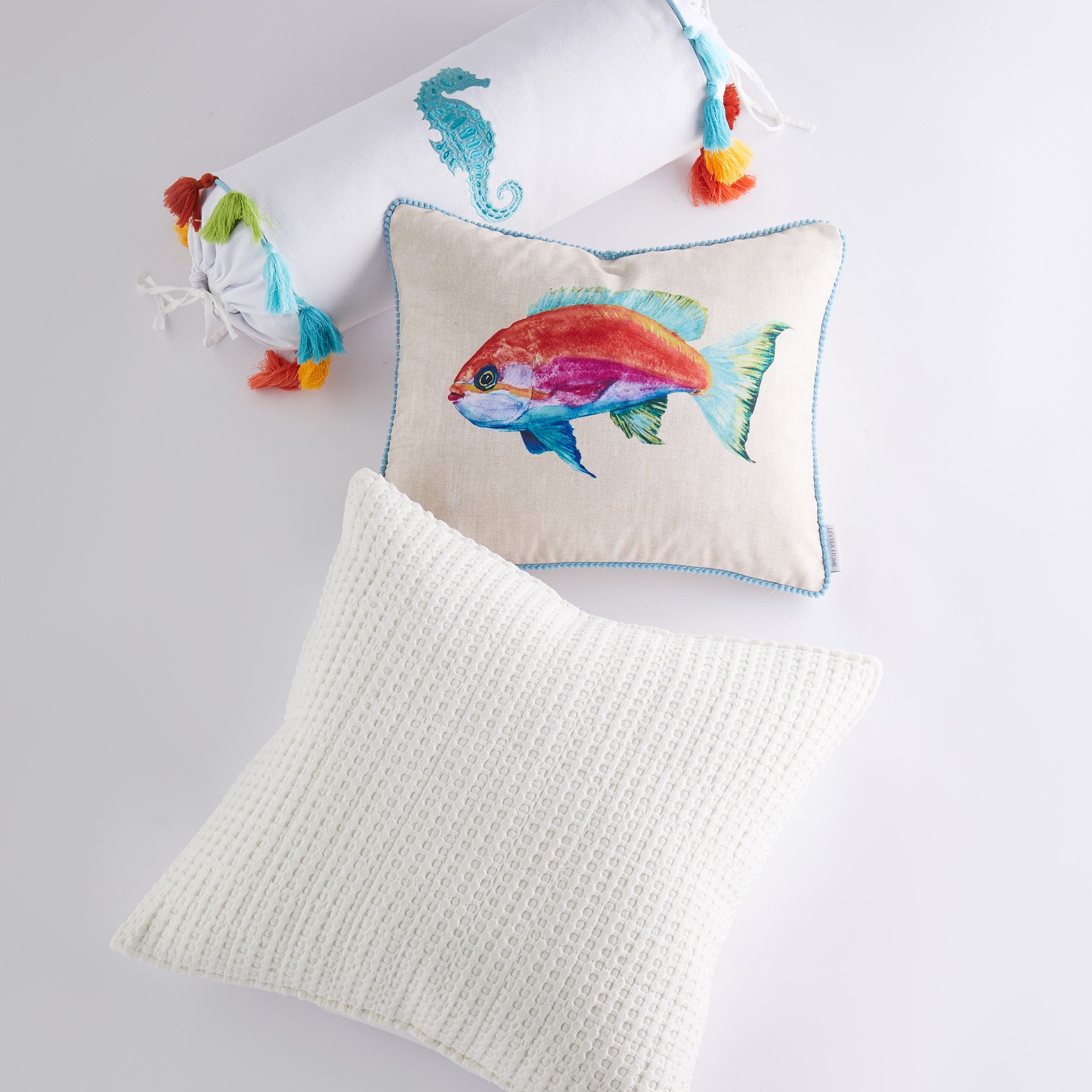 Beachwalk Multi Colored Fish Pillow