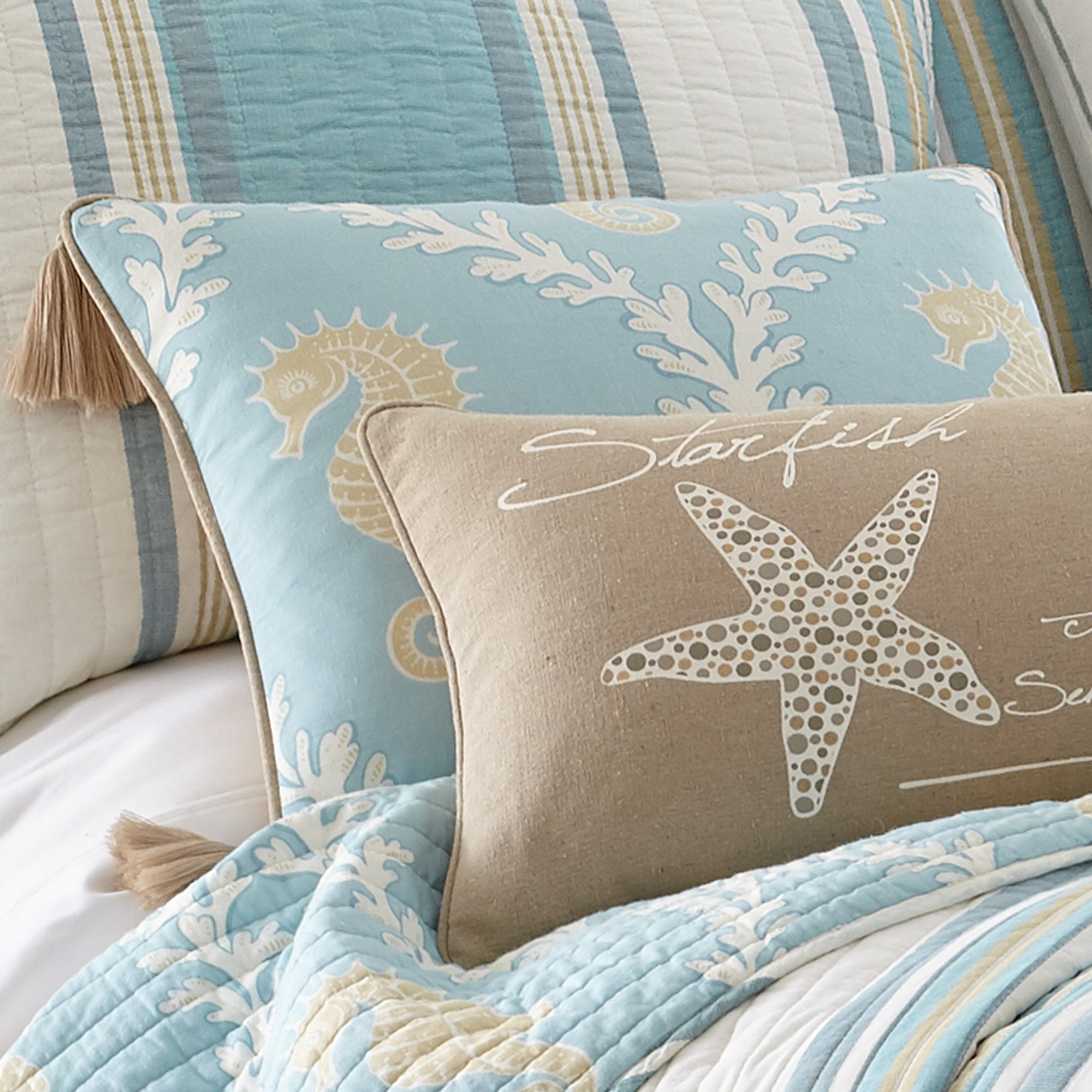 Kailua Quilted Tassel Pillow