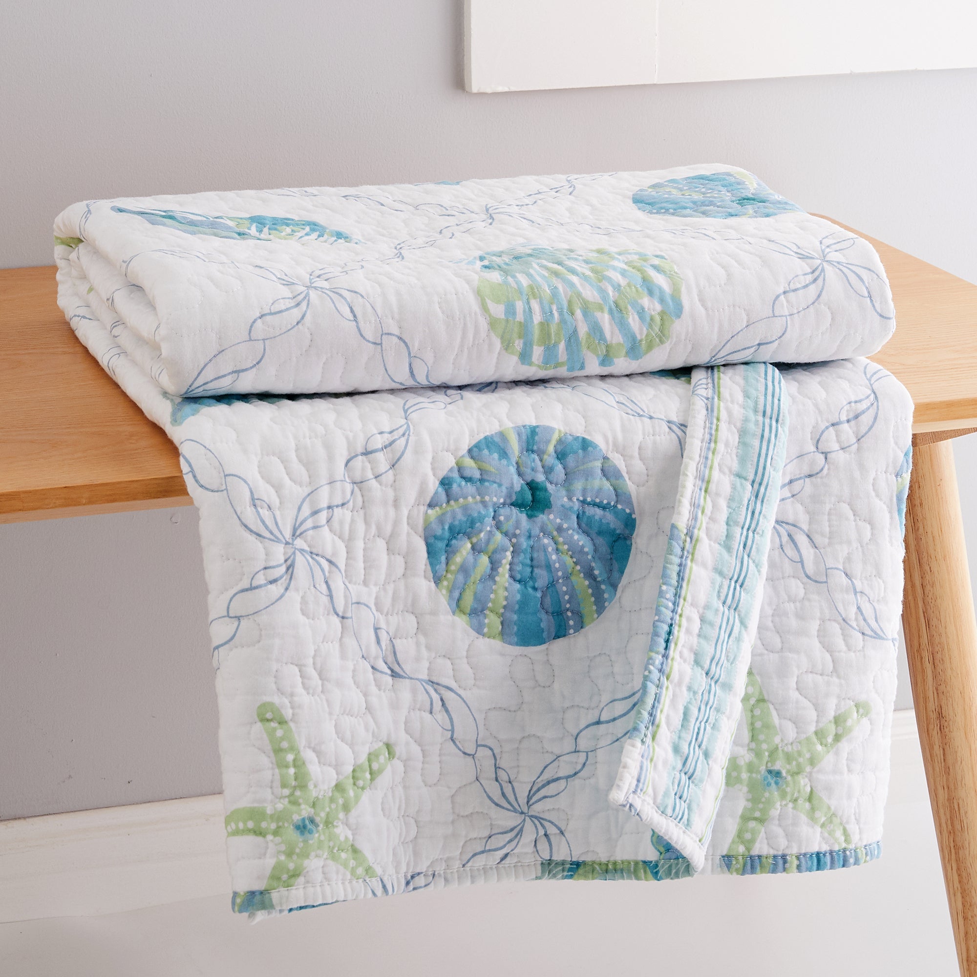 Marine Dream Seaglass Quilted Throw
