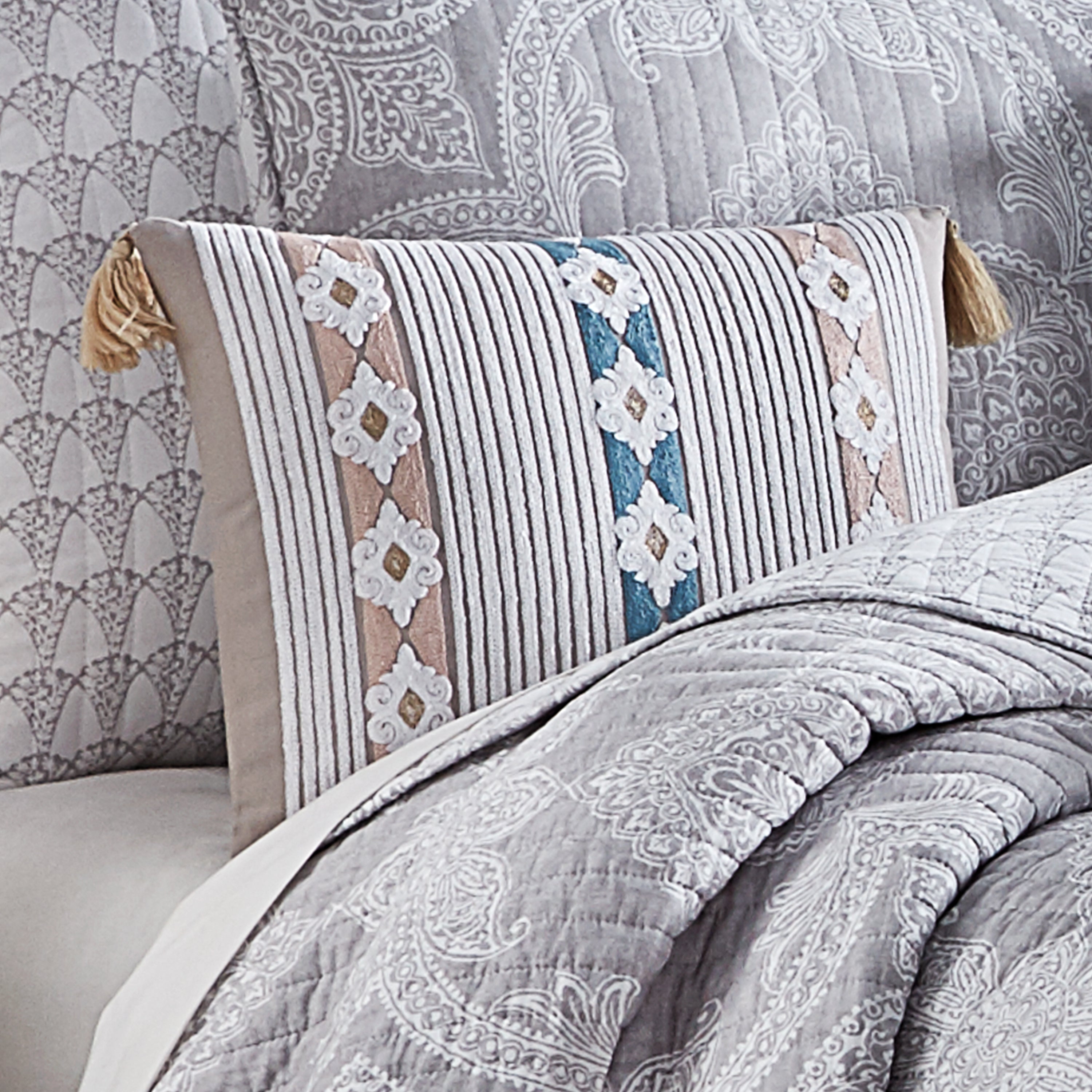 Ronda Grey Stripe Pillow