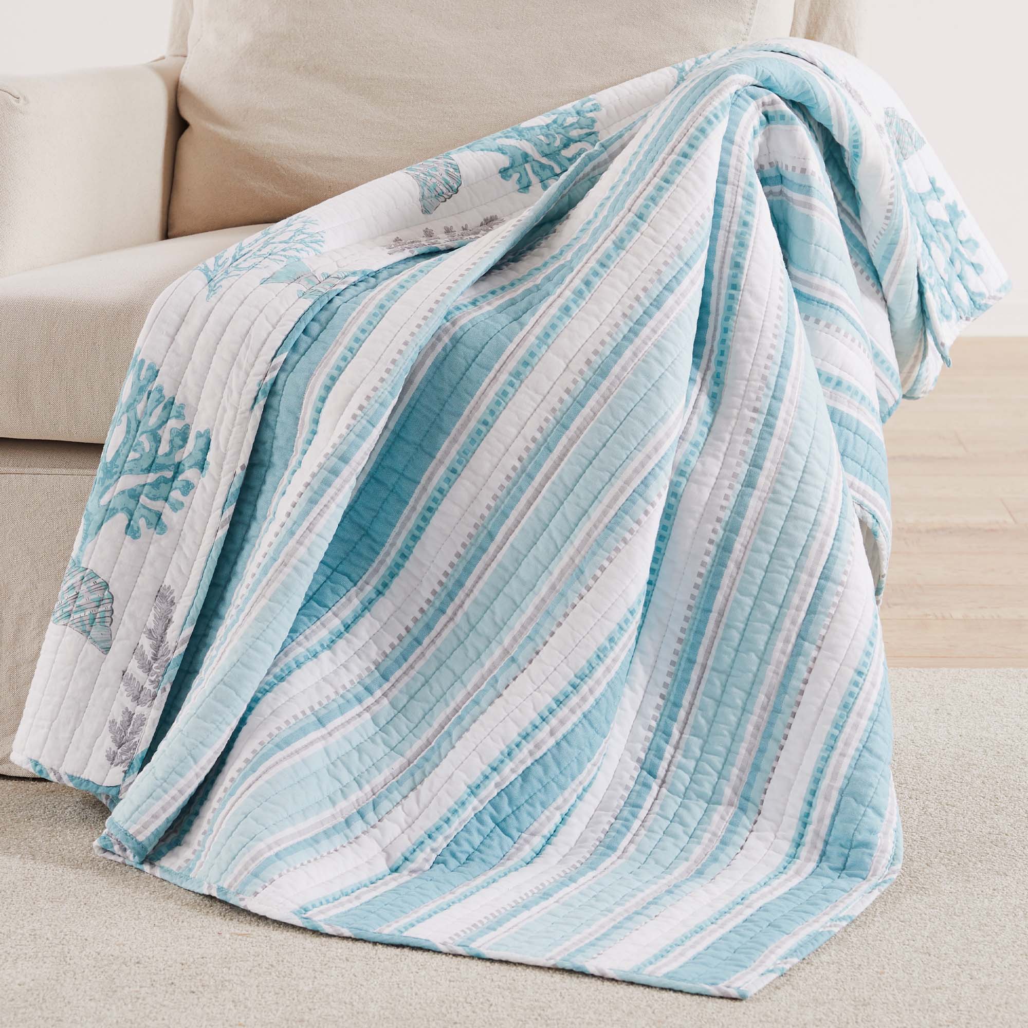Cape Coral Stripe Quilted Throw