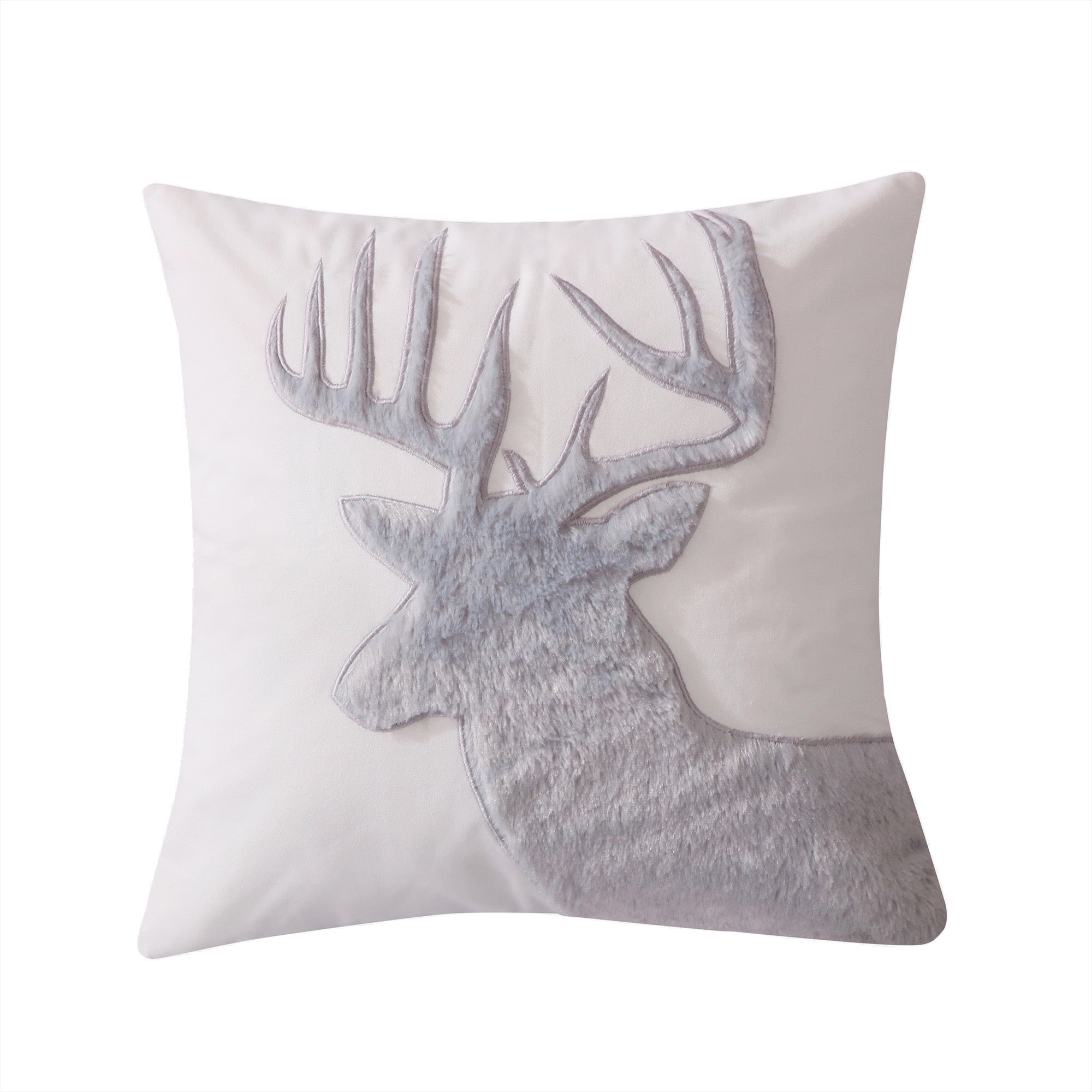 Camden Grey Faux Fur Moose Pillow