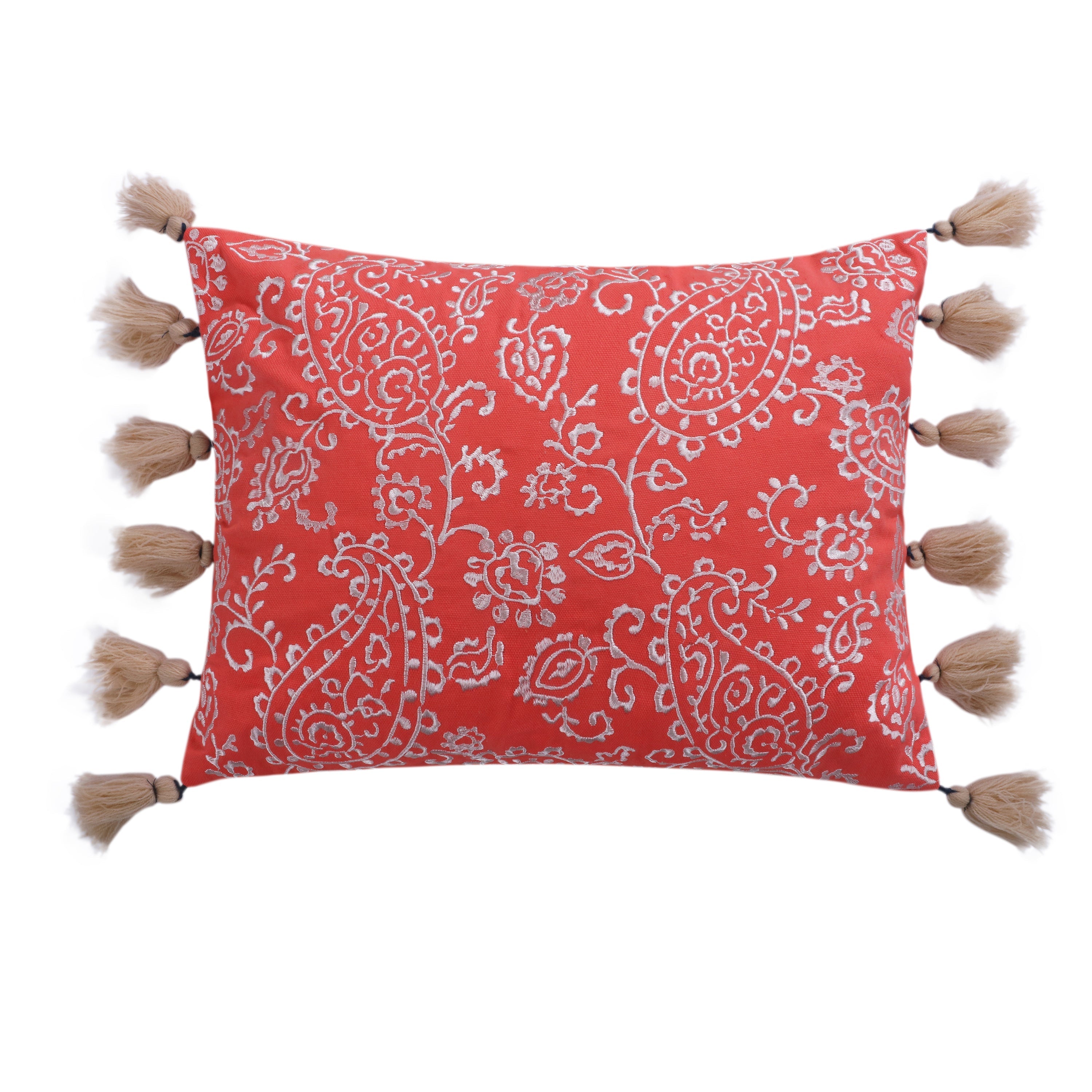 Caperoad Embroidered Pillow with Tassels