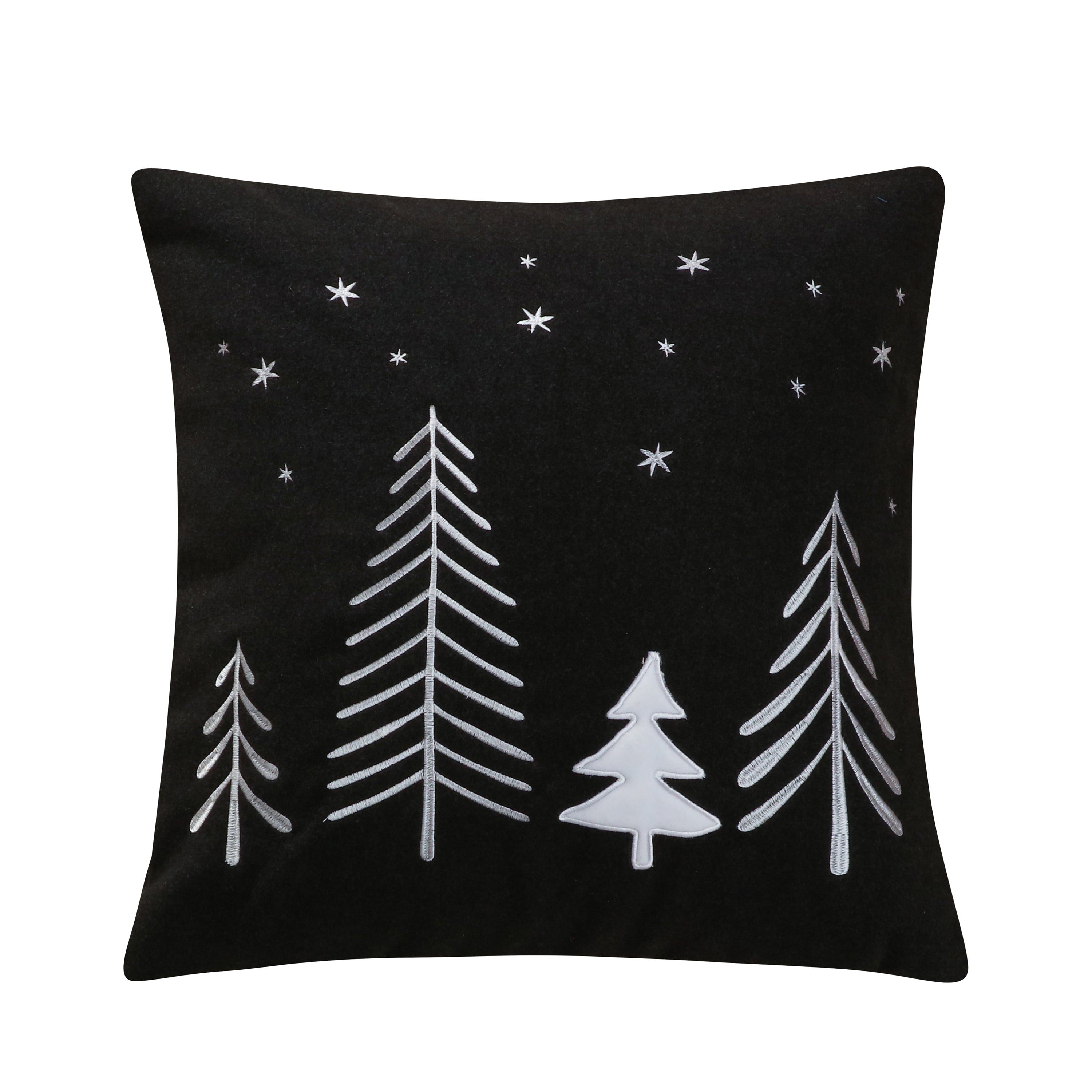 Northern Star Charcoal Wool Tree Pillow