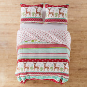 Green Red Grey Cream Festive Bedding Levtex Home Winterberry Forest Quilt Set - Reversible Holiday Bedding Twin/Twin XL Holiday Quilt Set Green Red Grey Cream Festive Bedding Levtex Home Winterberry Forest Quilt Set - Reversible Holiday Bedding Twin/Twin XL Holiday Quilt Set