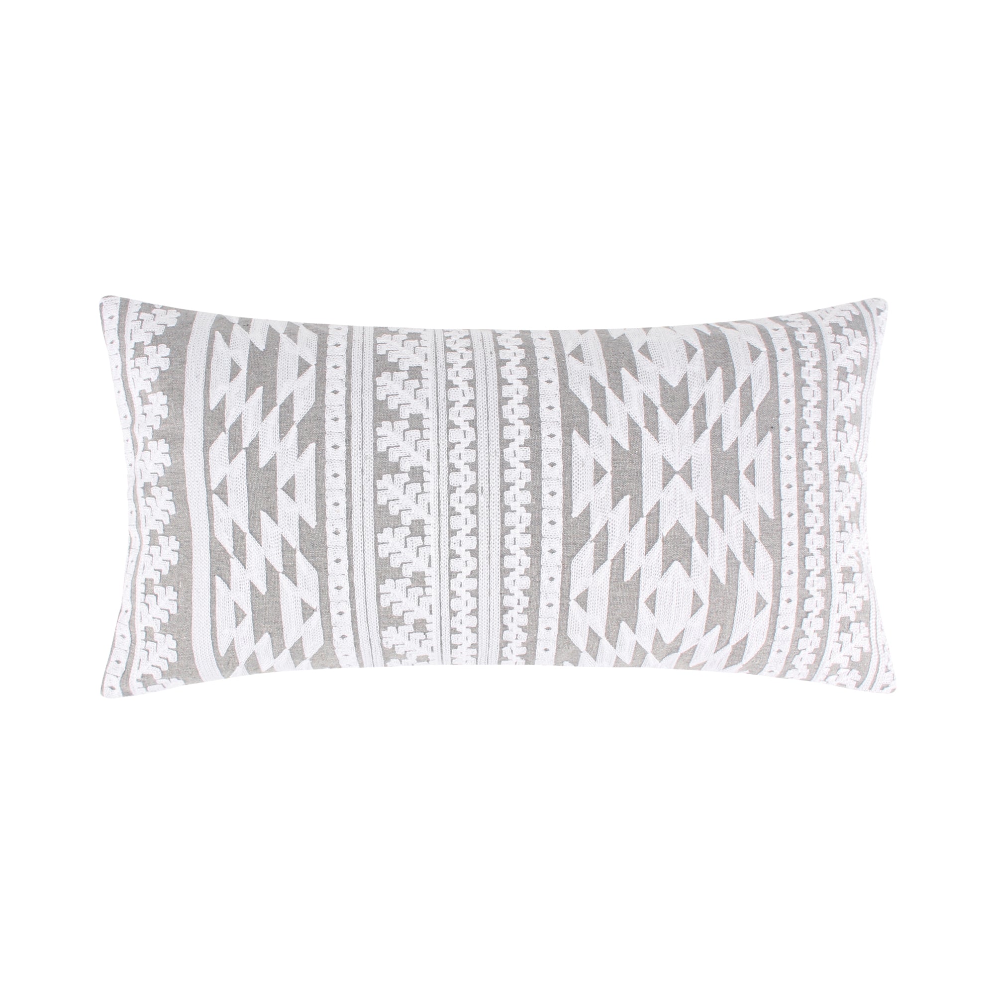 Santander Grey Crewel Stitched Pillow