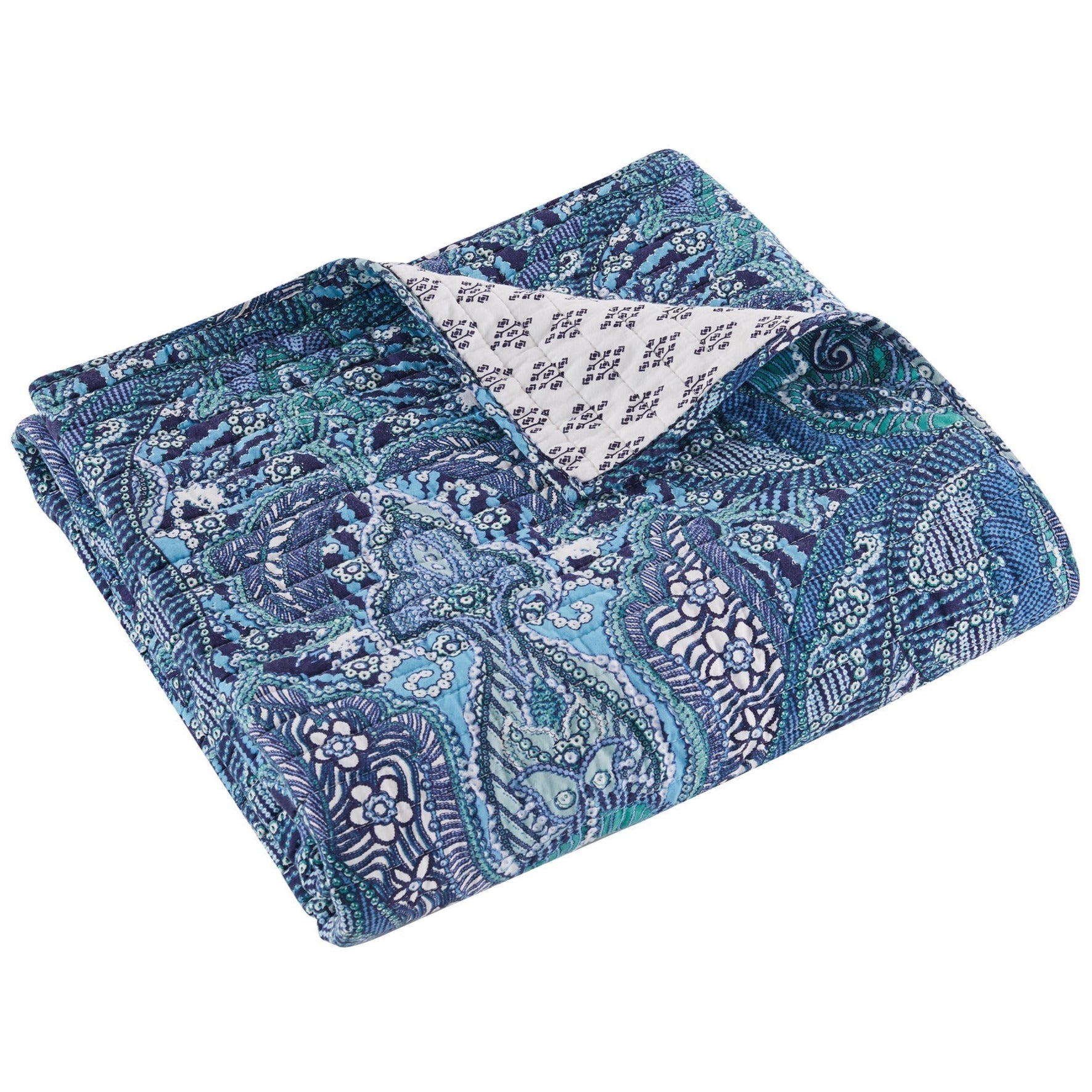 Bellamy Teal Quilted Throw