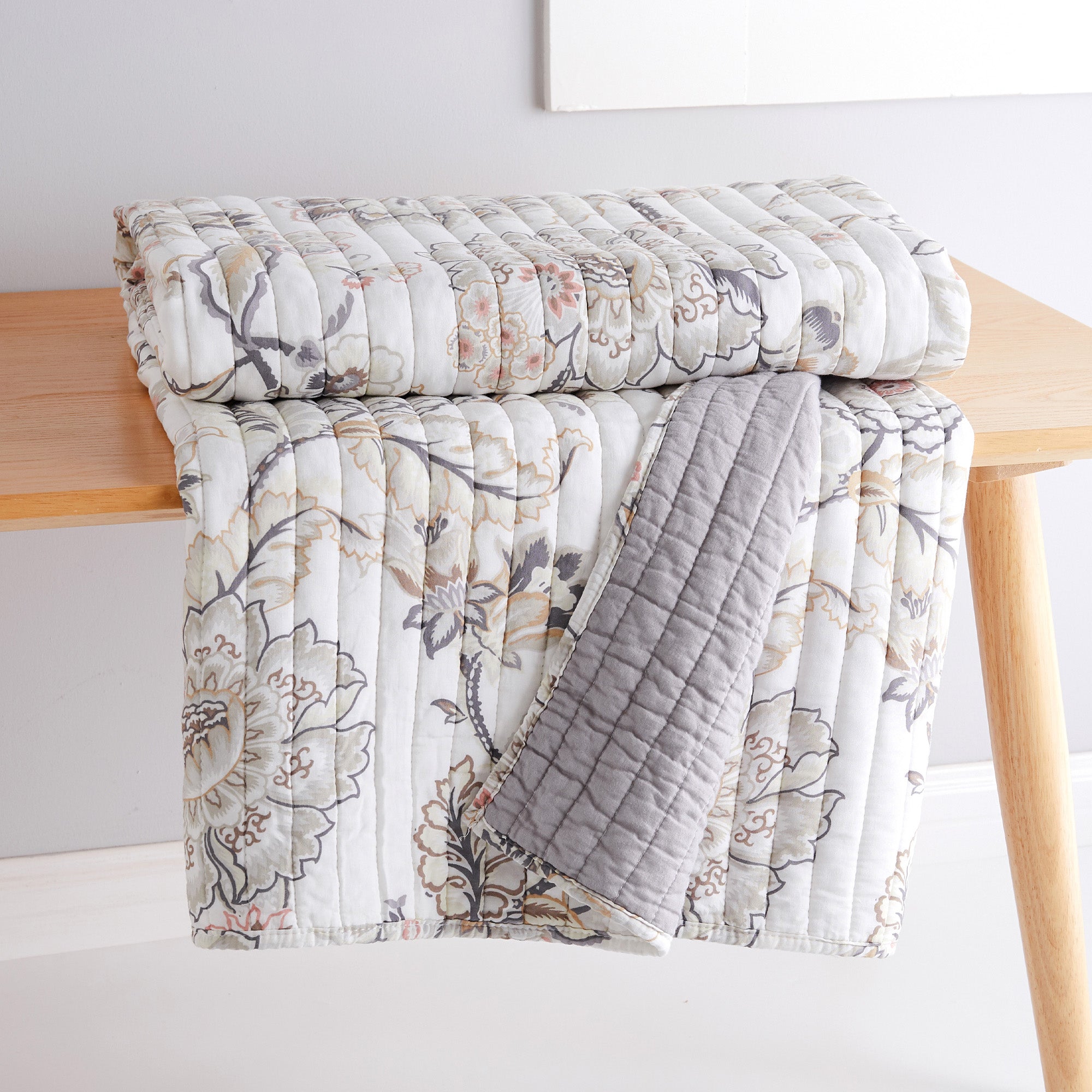 Ophelia Blush Quilted Throw