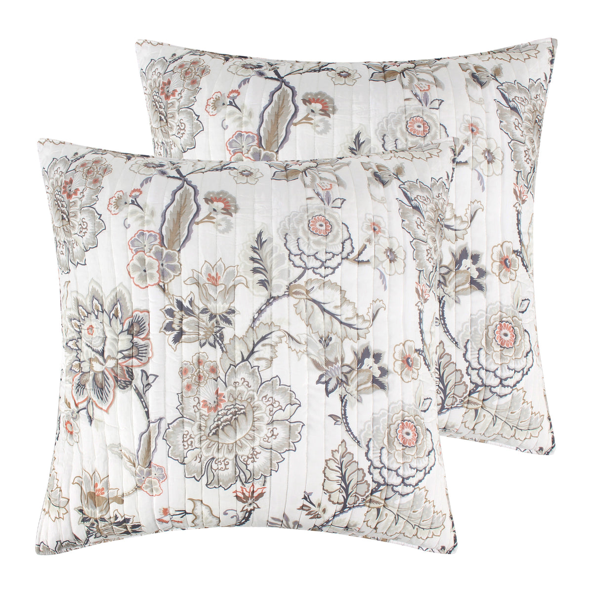 Levtex Home - Ophelia Quilt Set - Trapunta completa/Queen e due shams standard - Floreale - Grigio tortora crema - Trapunta (228,6 x 238,8 cm) e Shams (50,8 x 66 cm) - Reversibile - Rayon/Cotone Levtex Home - Ophelia Quilt Set - Trapunta completa/Queen e due shams standard - Floreale - Grigio tortora crema - Trapunta (228,6 x 238,8 cm) e Shams (50,8 x 66 cm) - Reversibile - Rayon/Cotone
