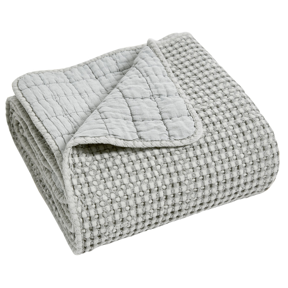 Levtex Home Mills Grey Quilted Throw Cotton Levtex Home