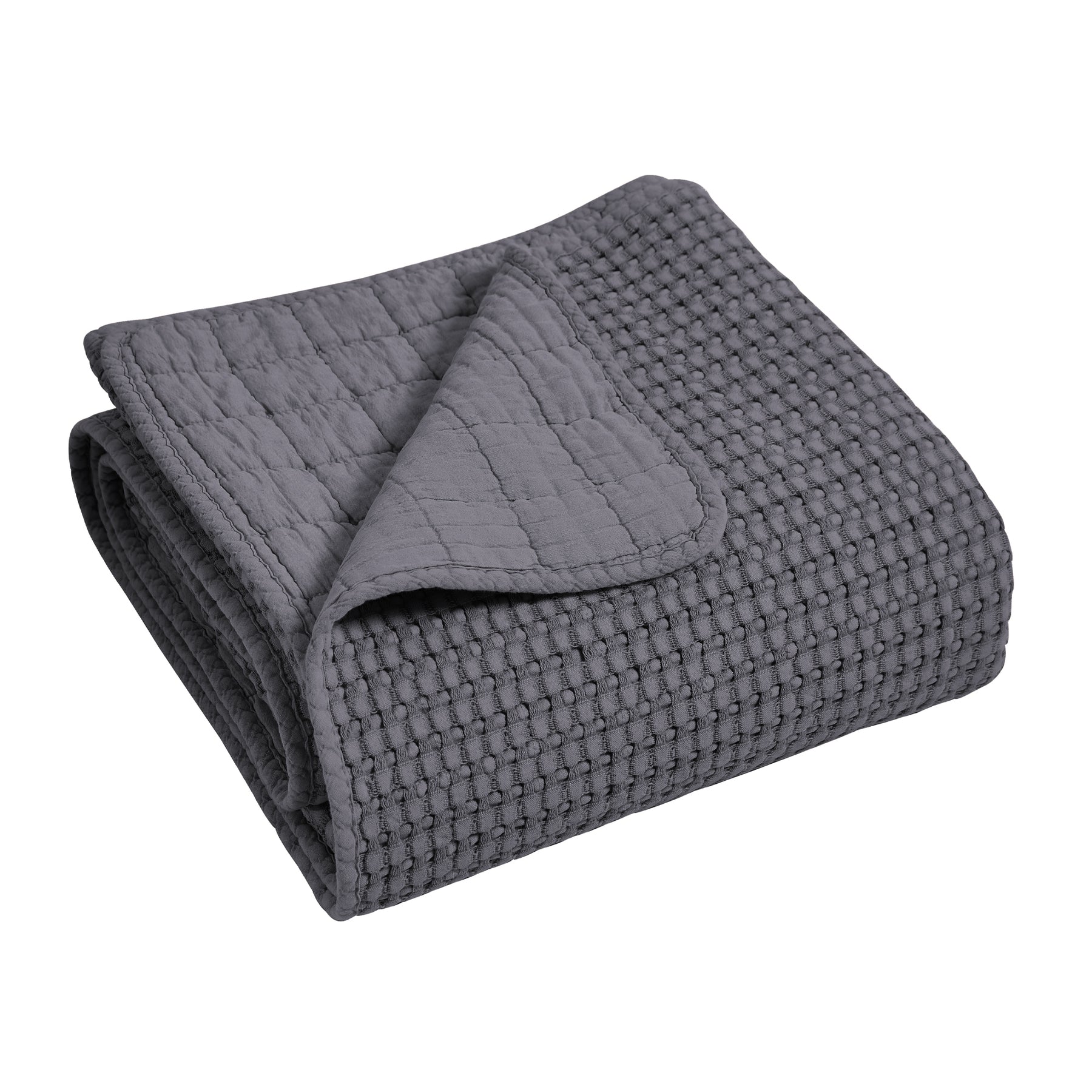 Levtex Home Mills Grey Quilted Throw Cotton Levtex Home