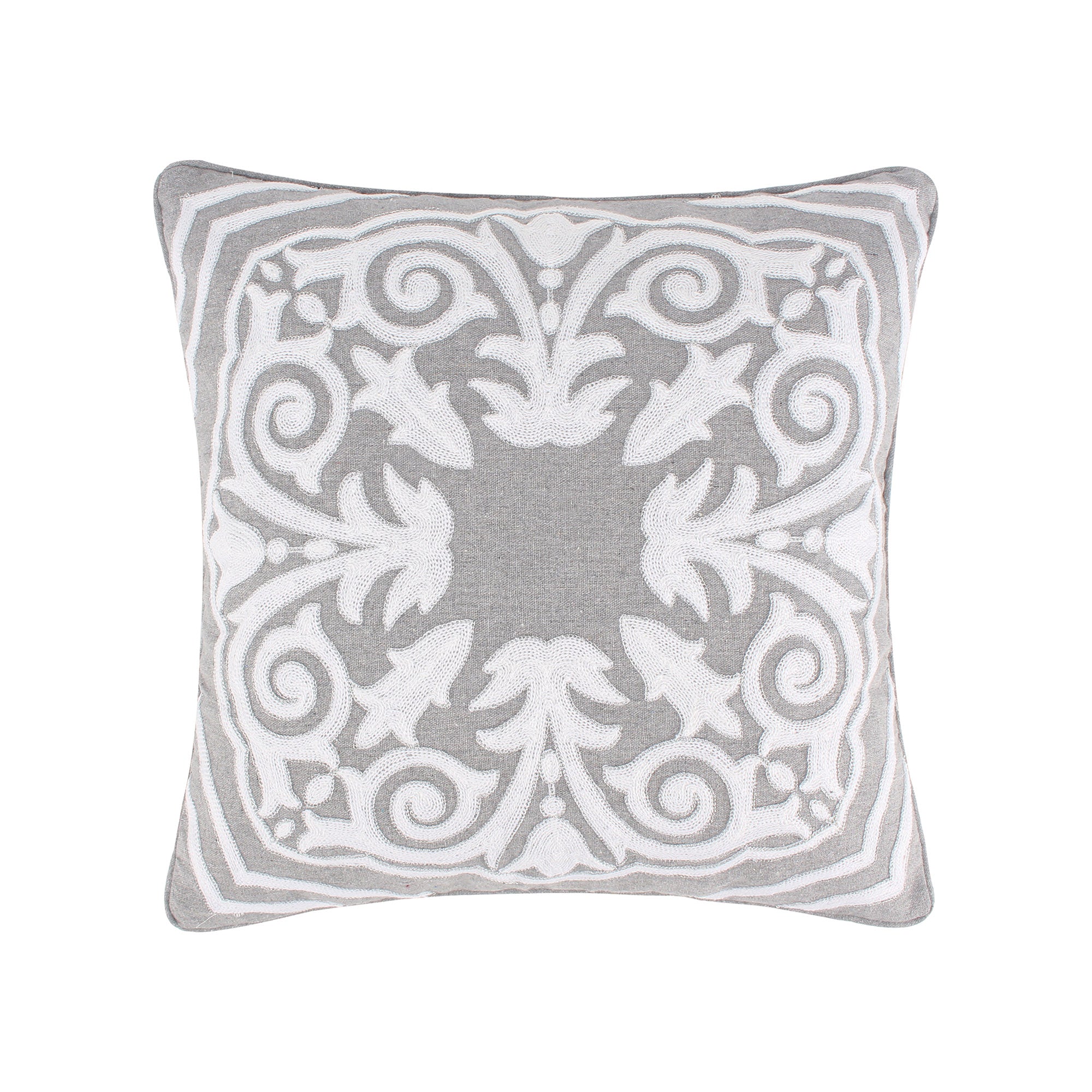 Mills Grey Medallion Pillow