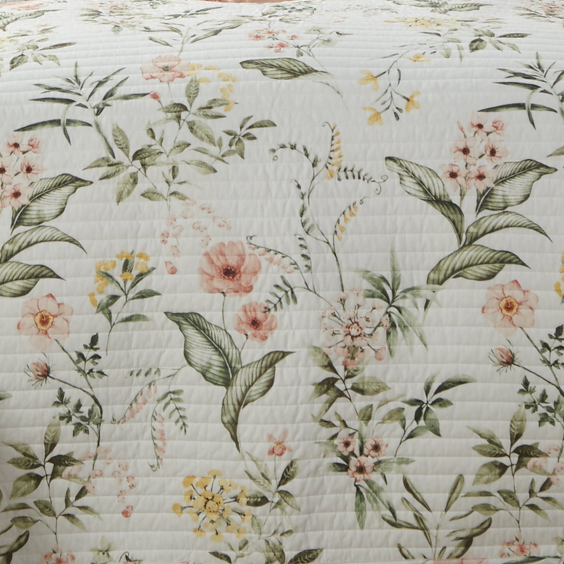 Levtex Home Set Copripiumino Viviana King Size: Floreale Botanico In Cotone, Corallo, Verde, Giallo E Crema - 5
