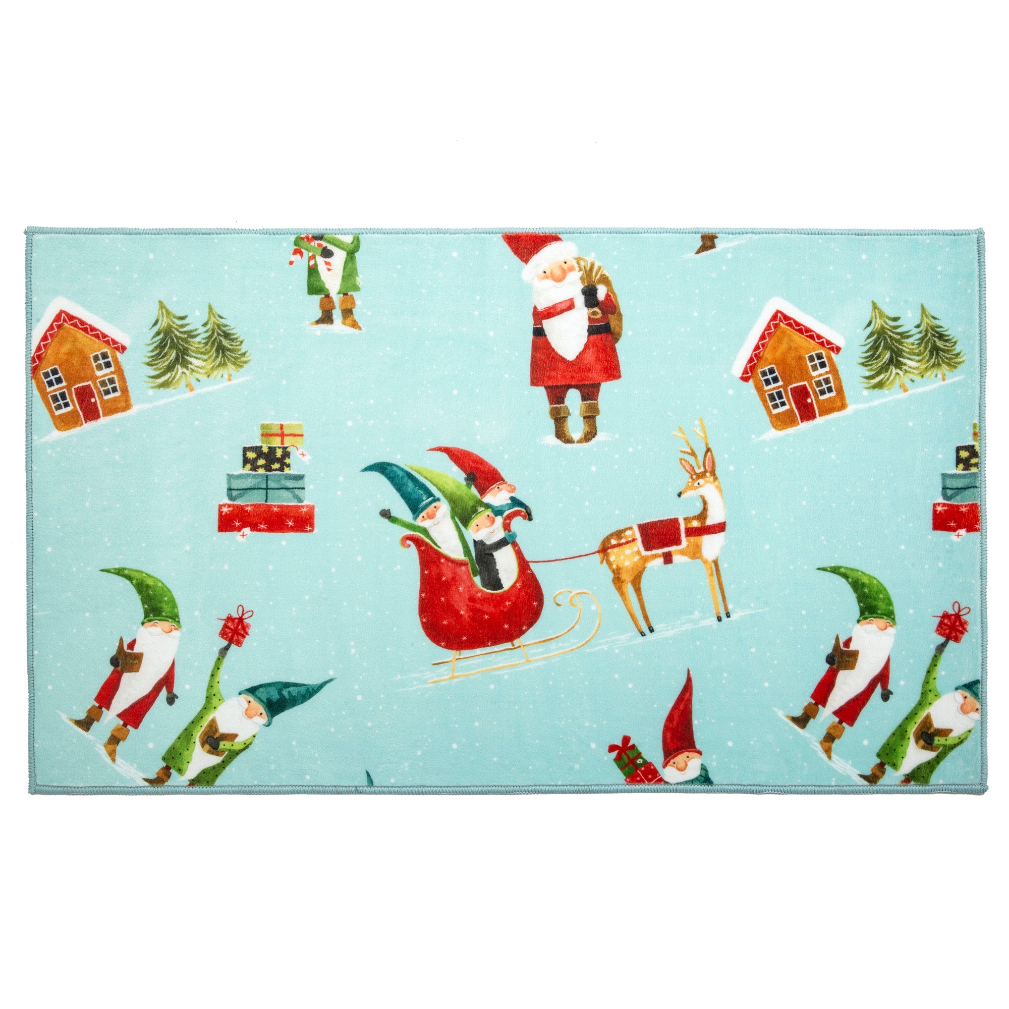 Gnome for the Holidays Mint Rug 20x34