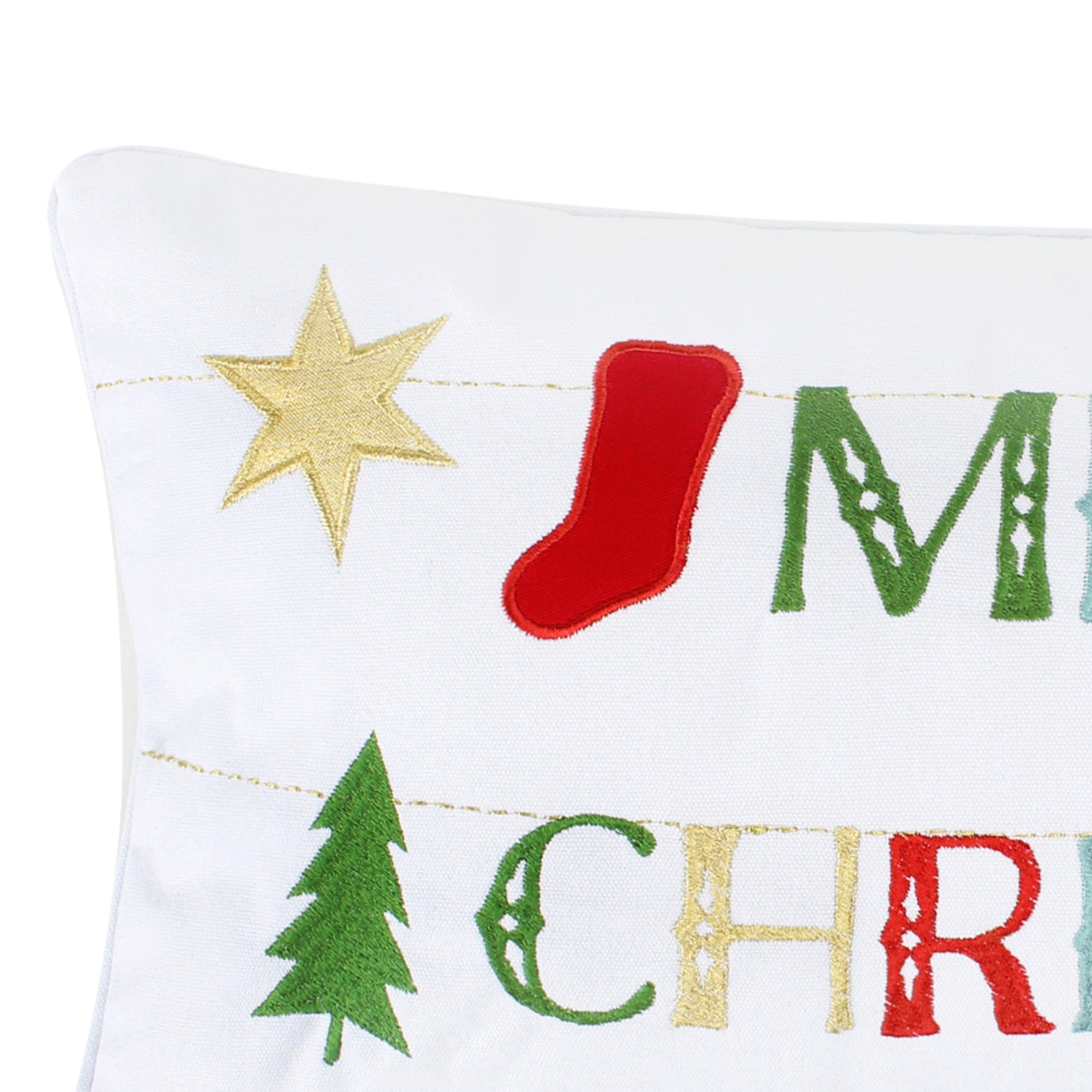 Gnome for the Holidays White Merry Christmas Pillow 12x24