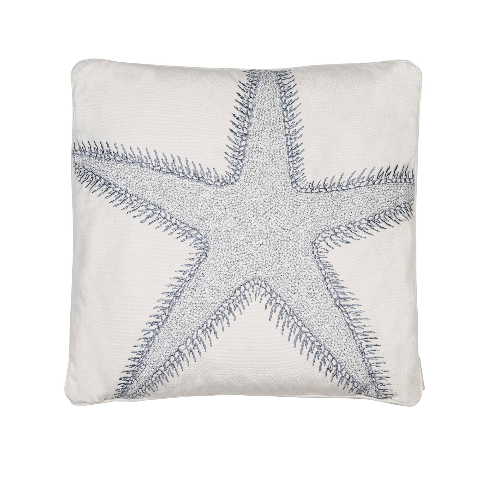 St Bart Stripe Embroidered Star Fish Pillow