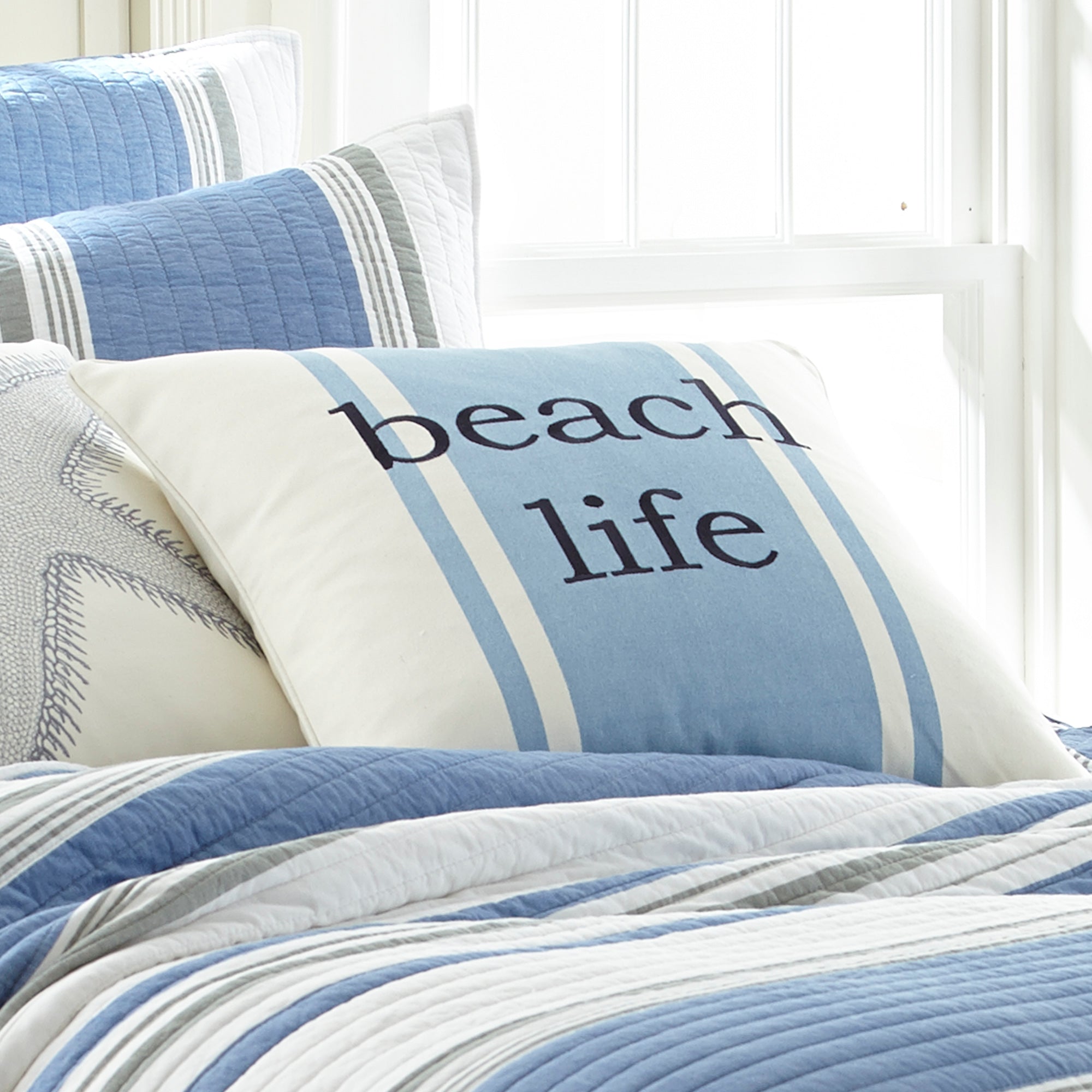 St Bart Stripe Beach Life Pillow