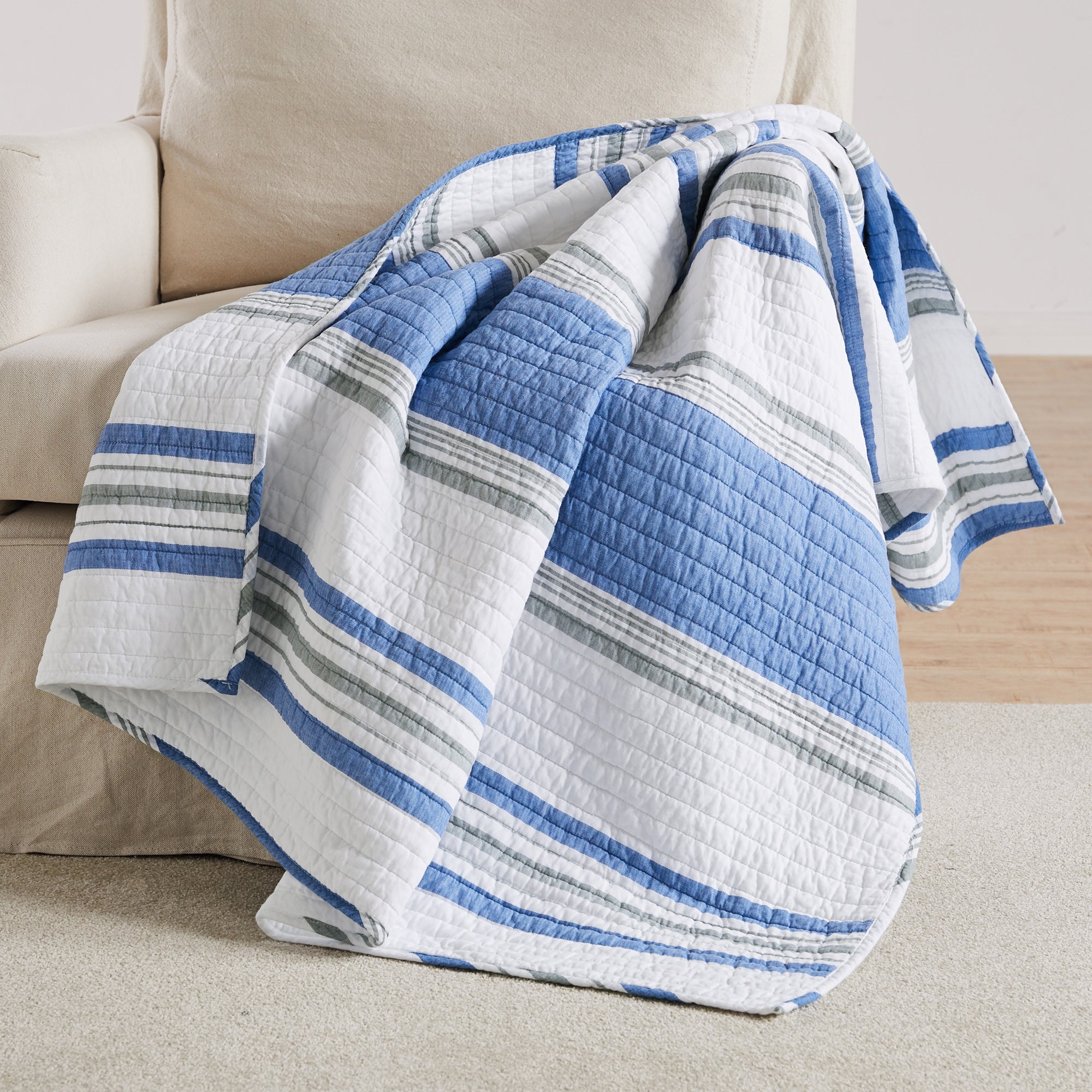 St Bart Stripe Quilted Throw