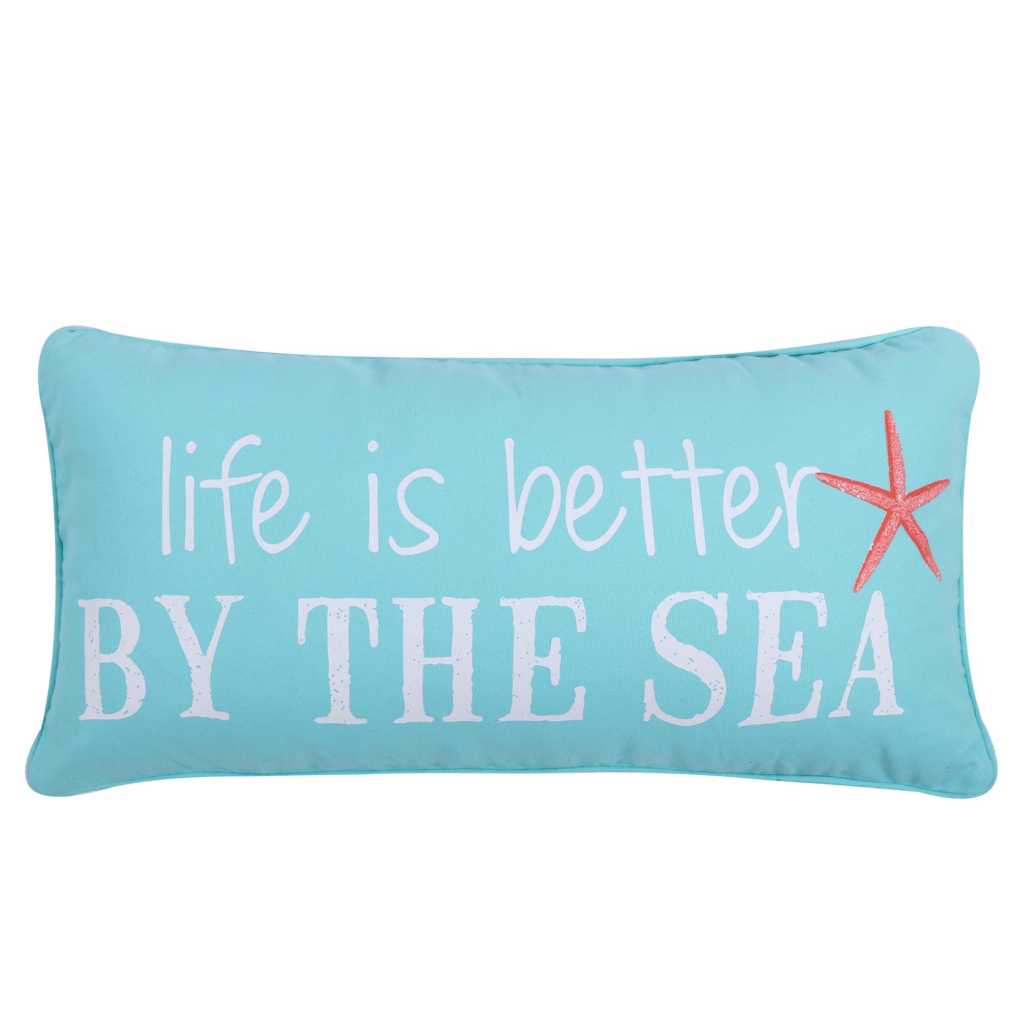 Levtex Home Teal Life Is Better by The Sea Pillow