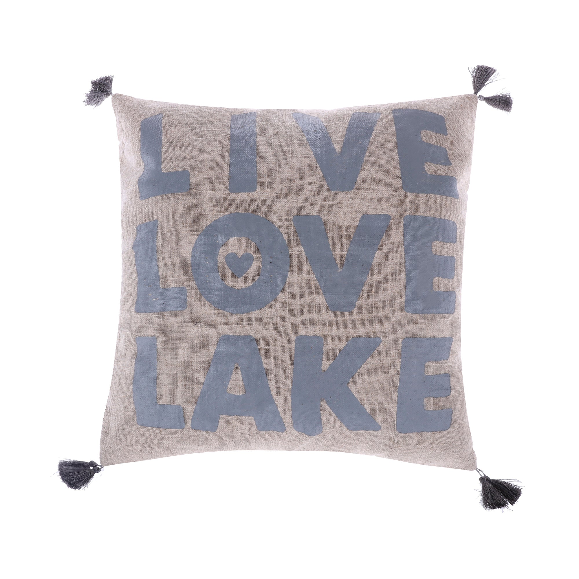 Live Love Lake withTassels Pillow