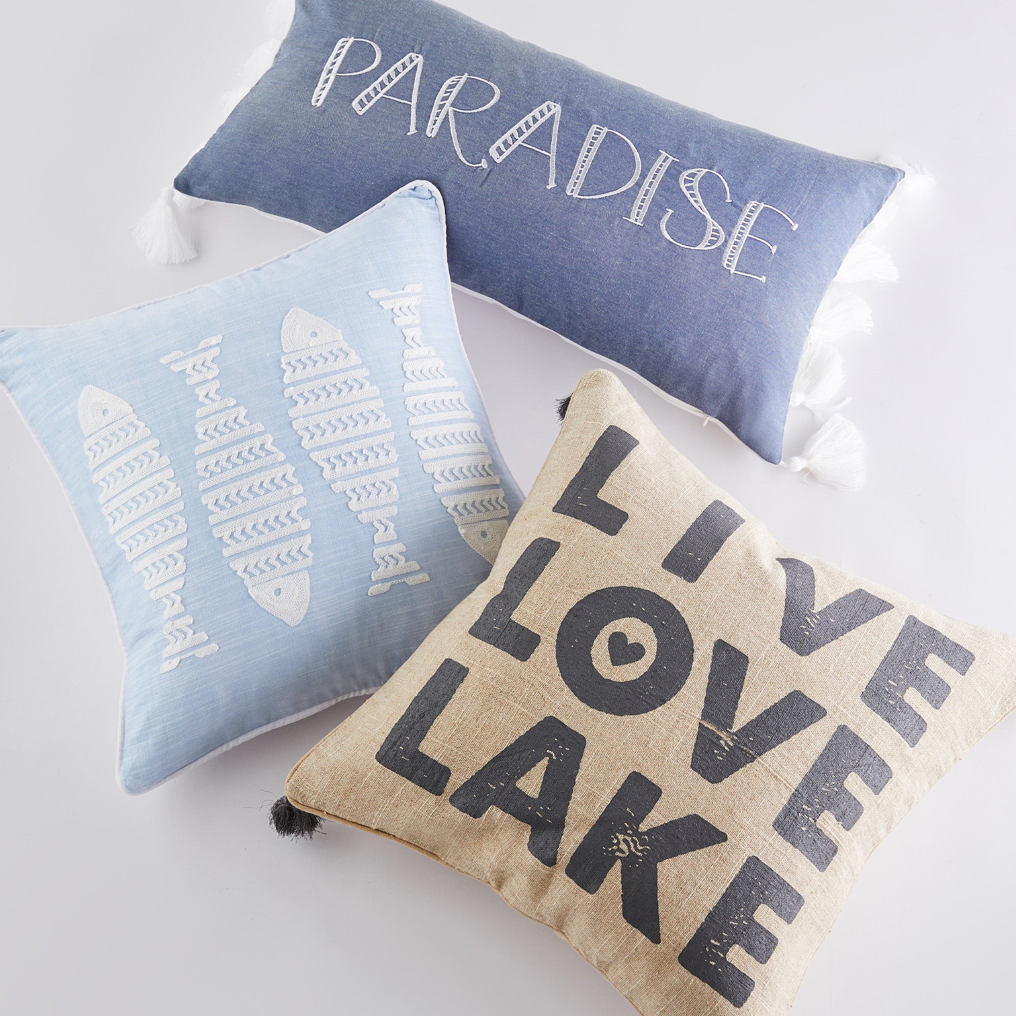 Live Love Lake withTassels Pillow