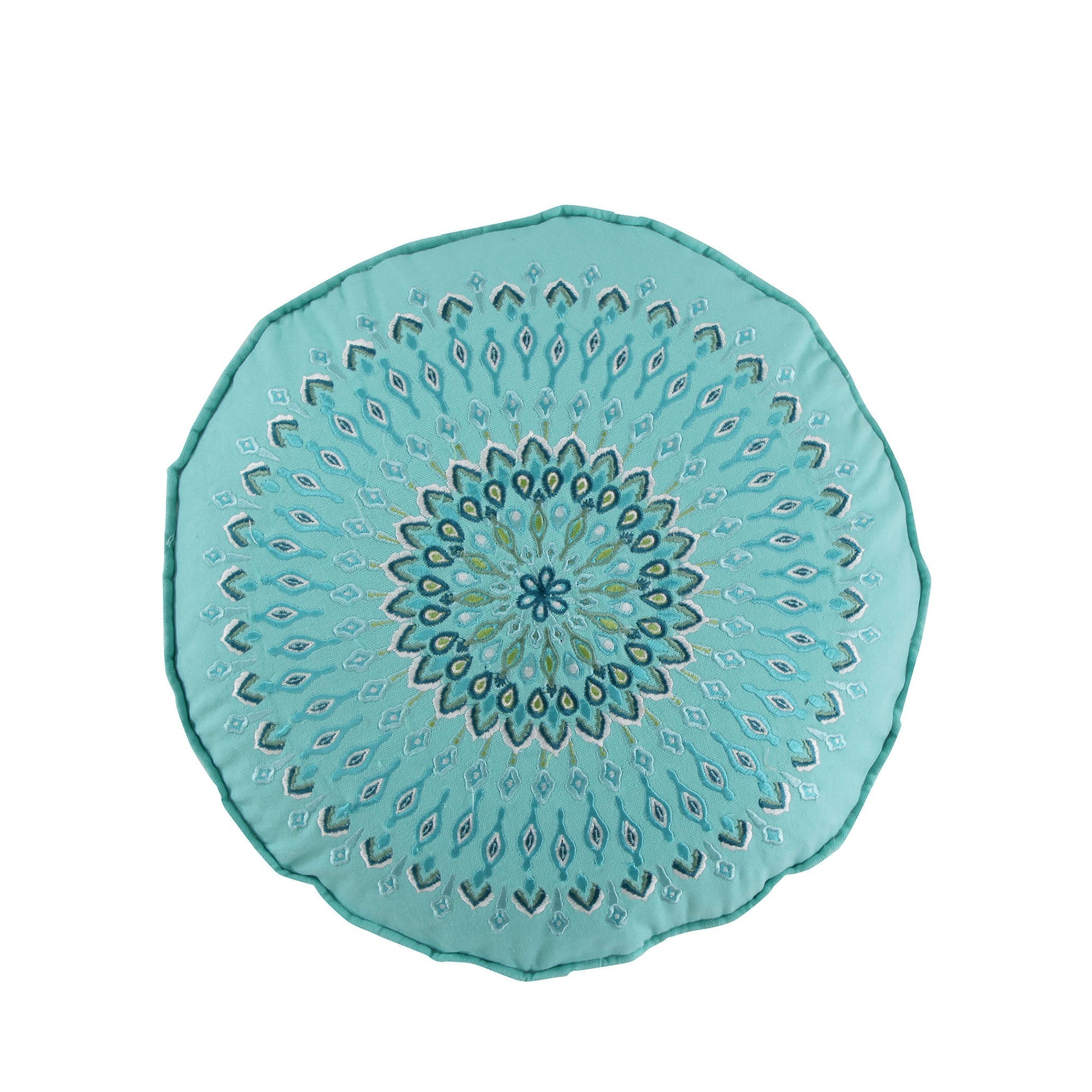 Mirage Teal Round Pillow