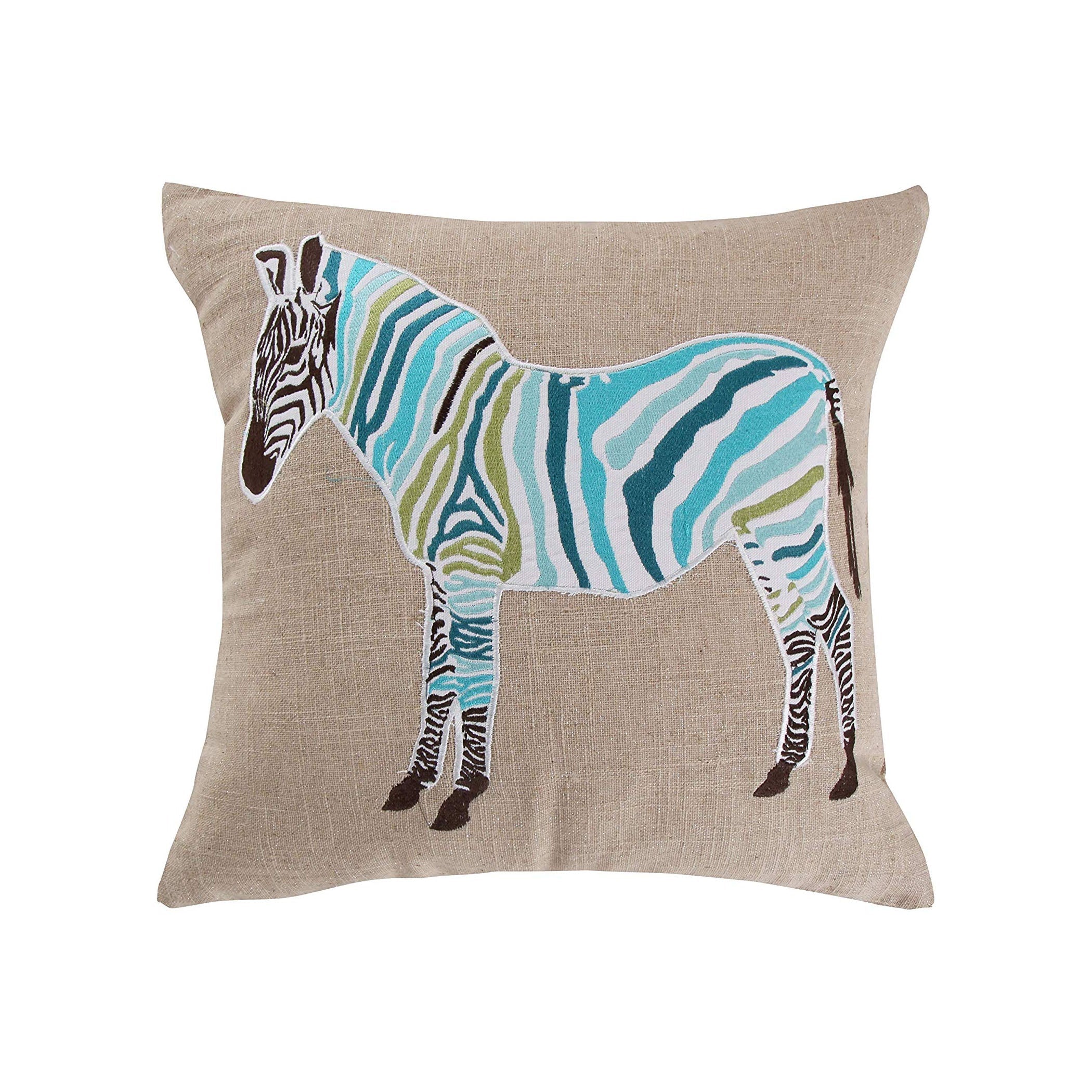 Mirage Teal Zebra Pillow
